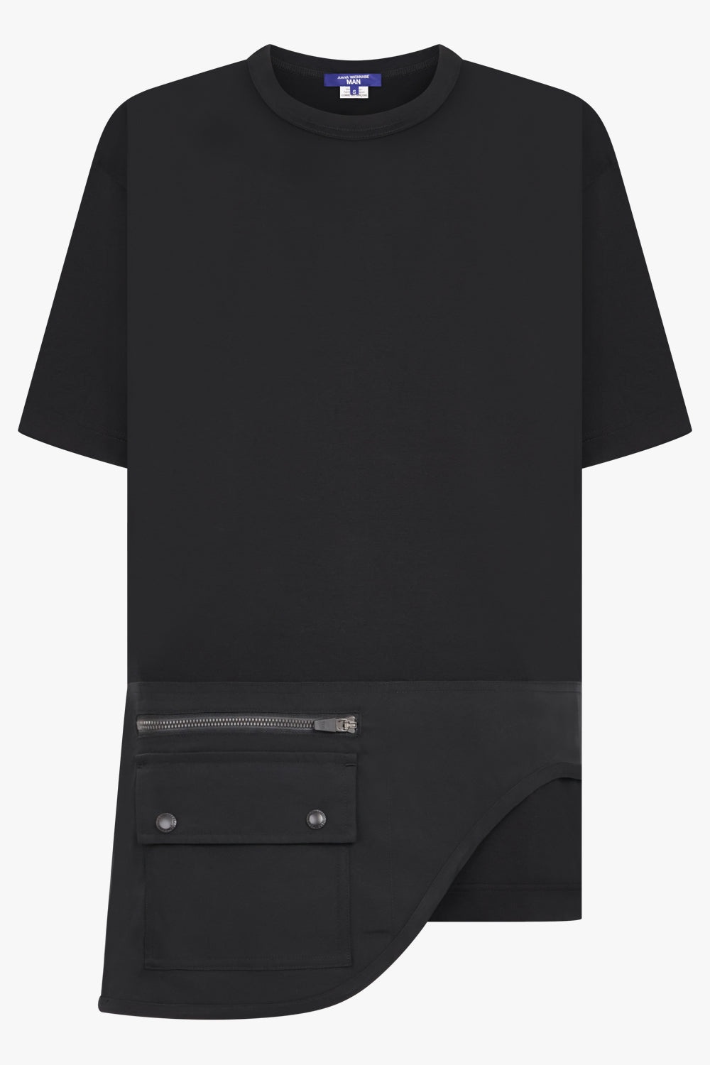DROP HEM POCKET T-SHIRT | BLACK - 1