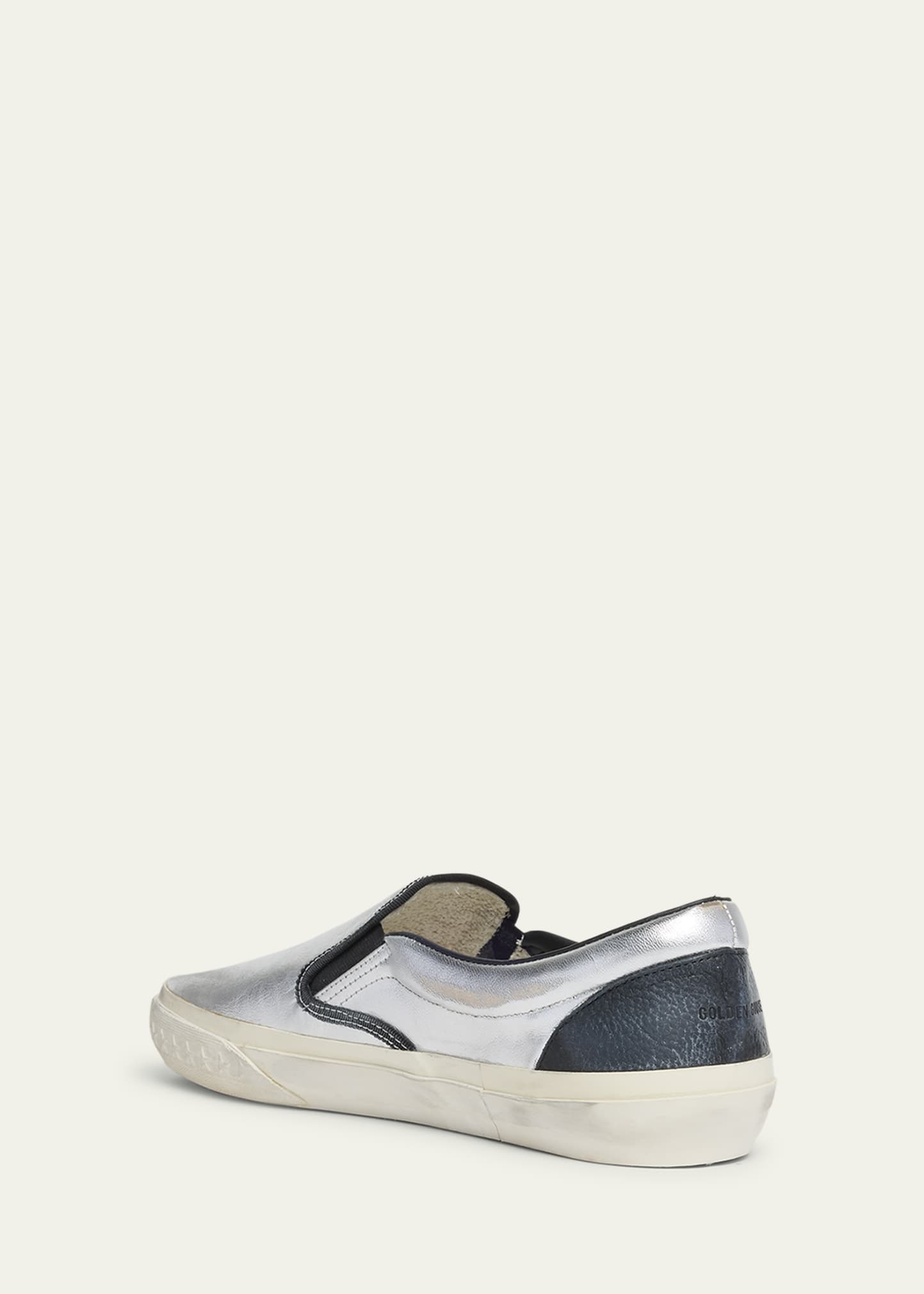 Men's Laminated Leather Slip-On Sneakers - 4