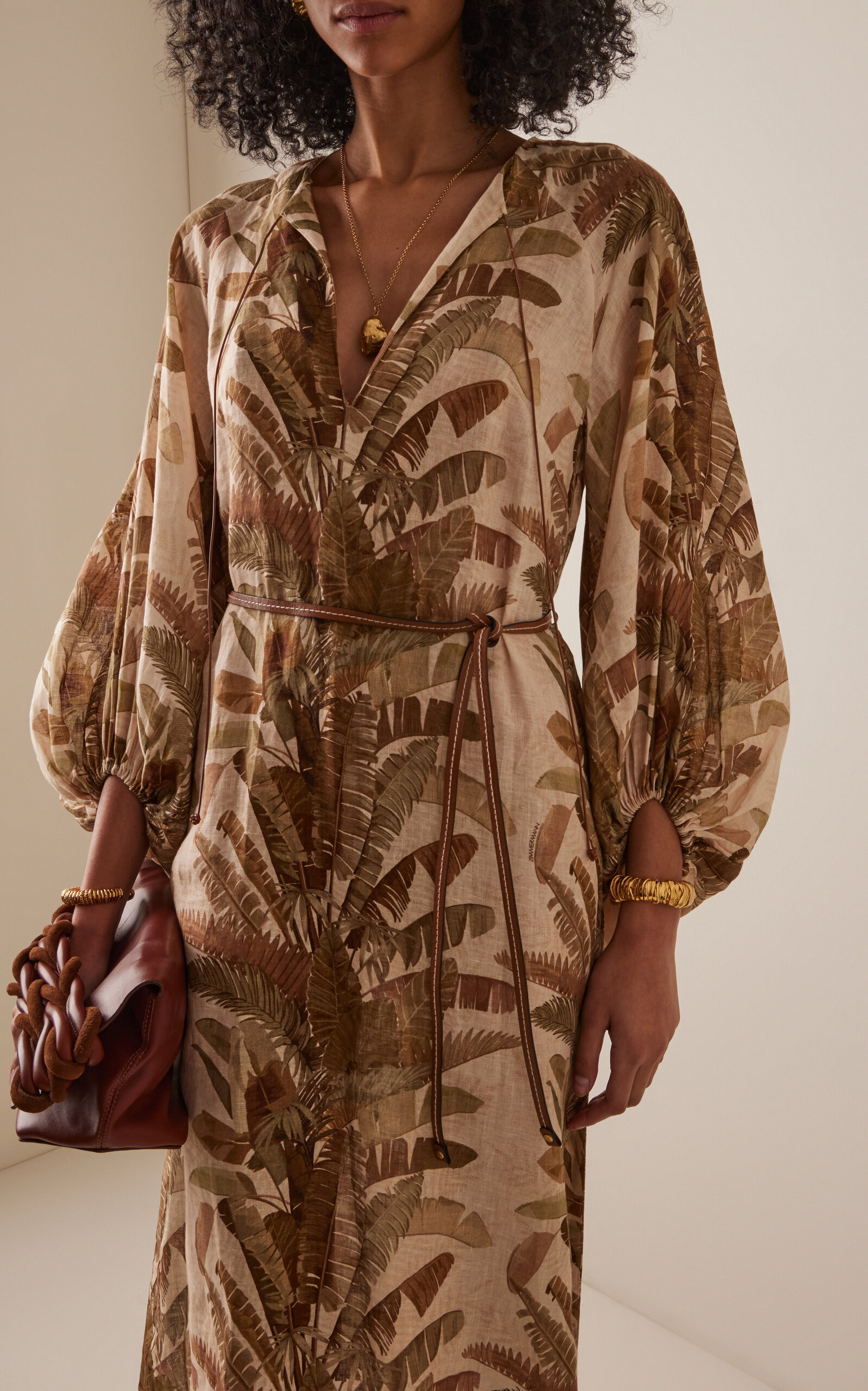 Ascension Linen Tunic Midi Dress green - 2