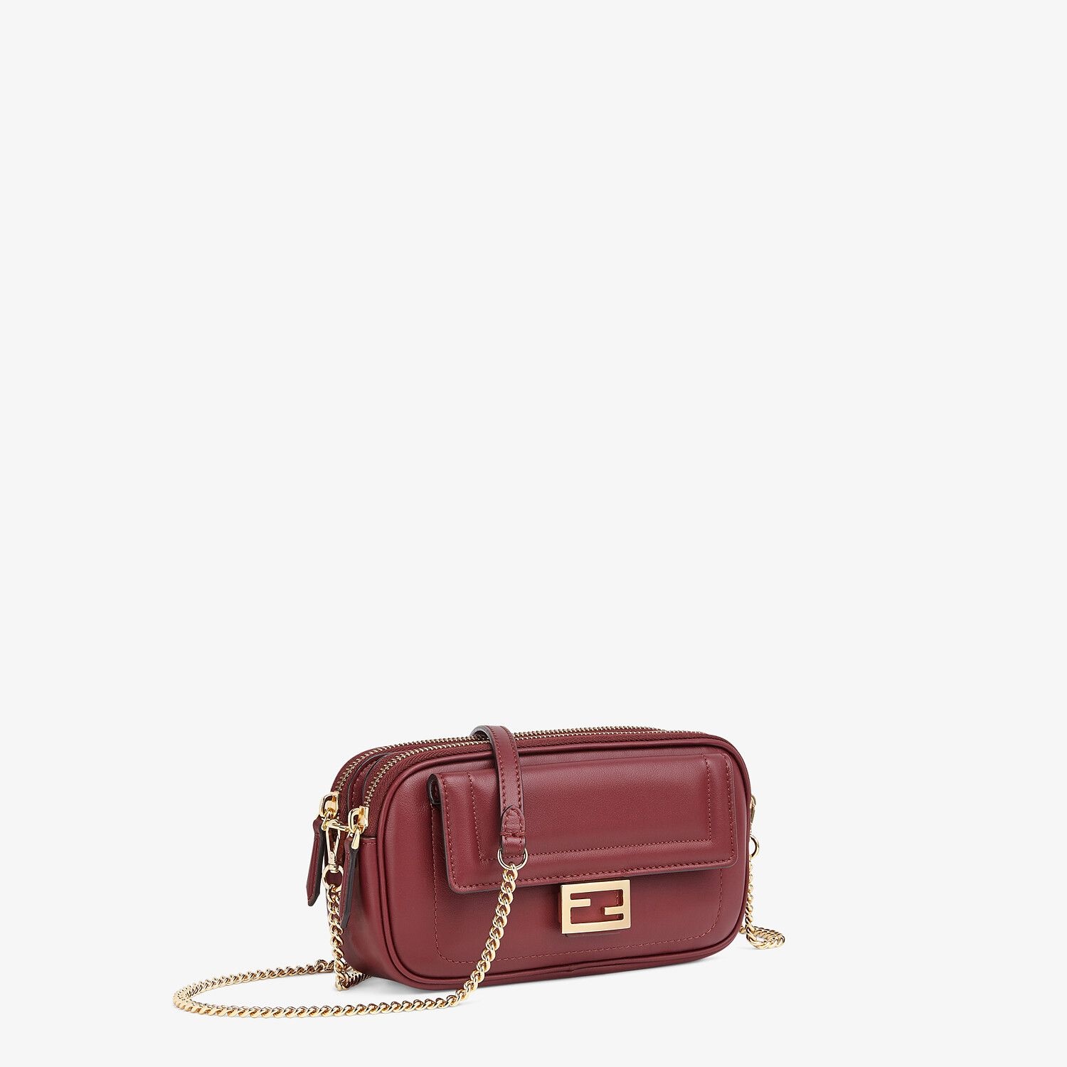 Burgundy leather mini bag - 2