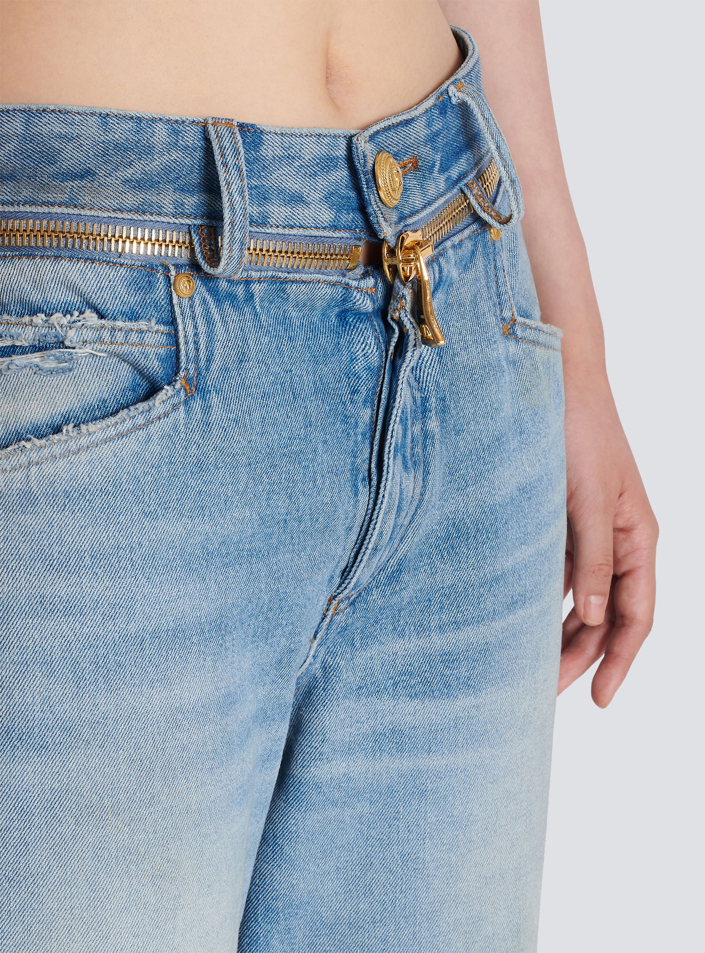 Wide-leg jeans with technical yoke - 7