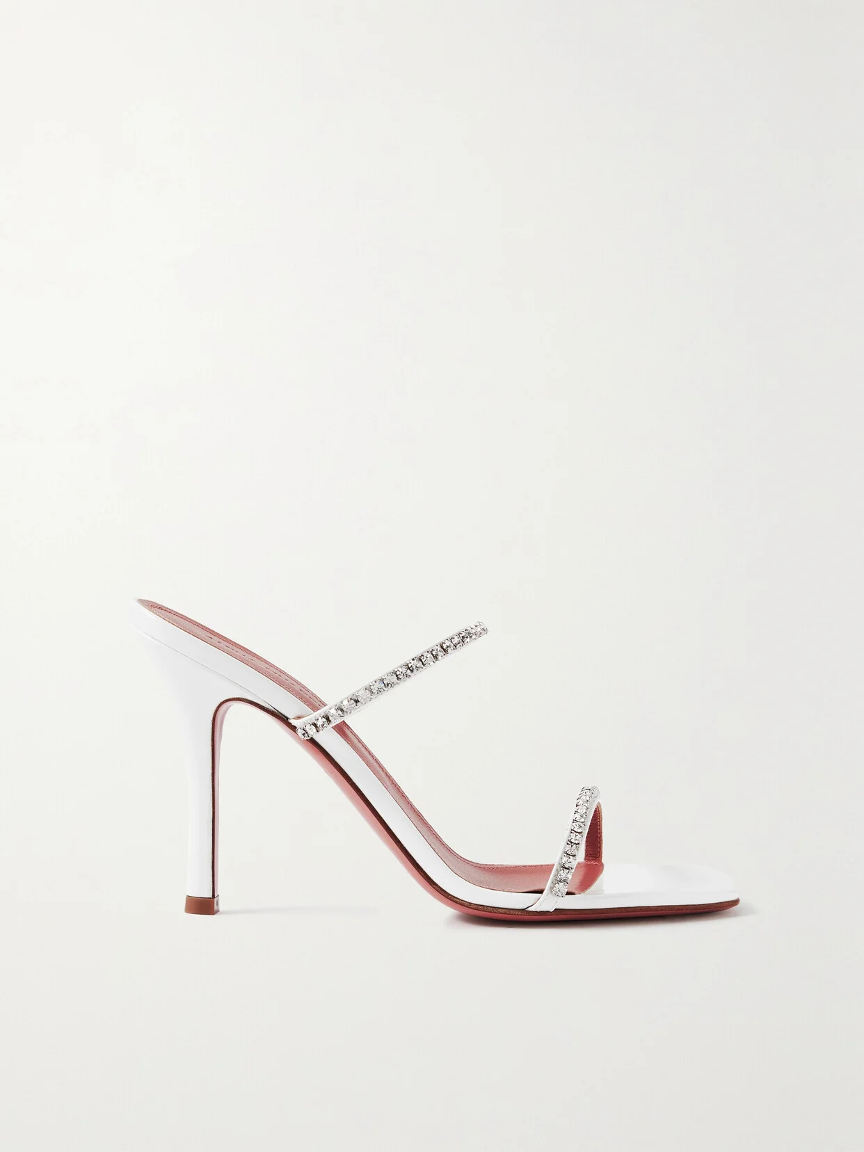 Gilda Crystal-embellished Patent-leather Mules - 1