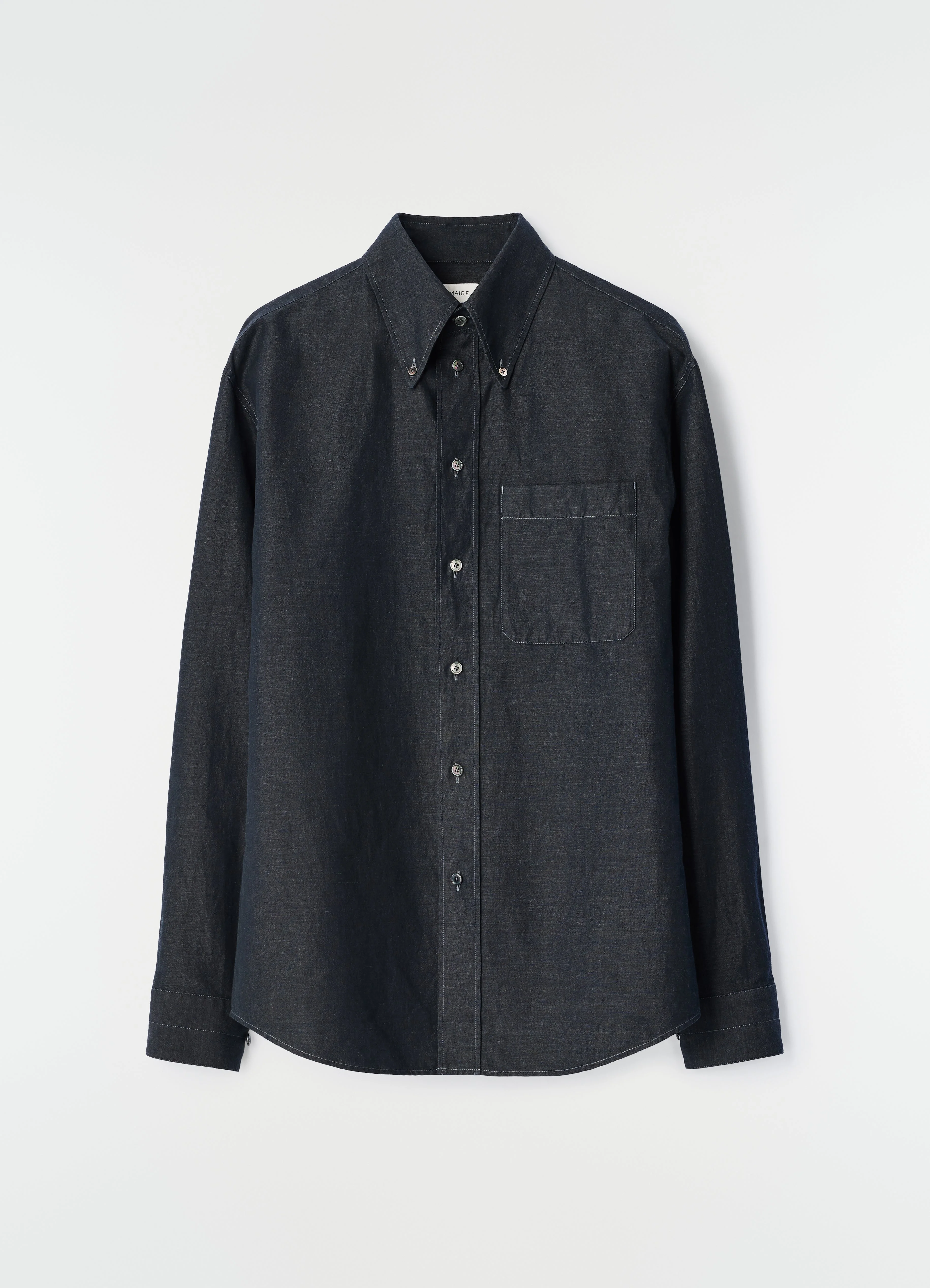 BUTTON-DOWN SHIRT IN LINEN AND COTTON CHAMBRAY - 1