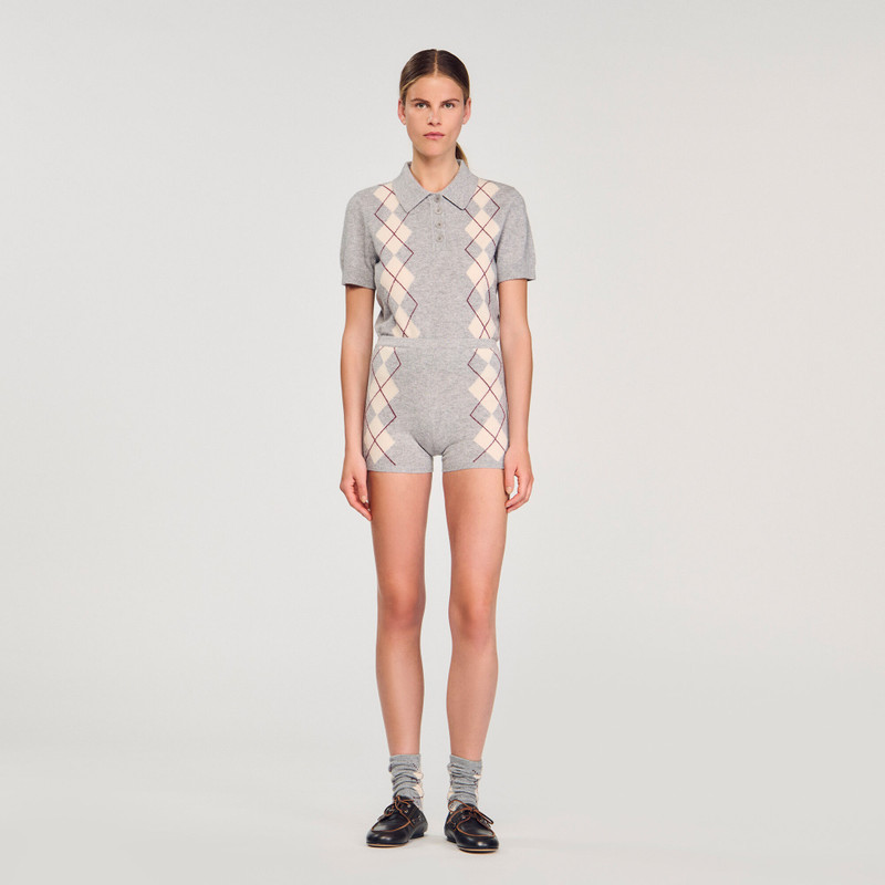 DIAMOND-PATTERN KNIT SHORTS 3