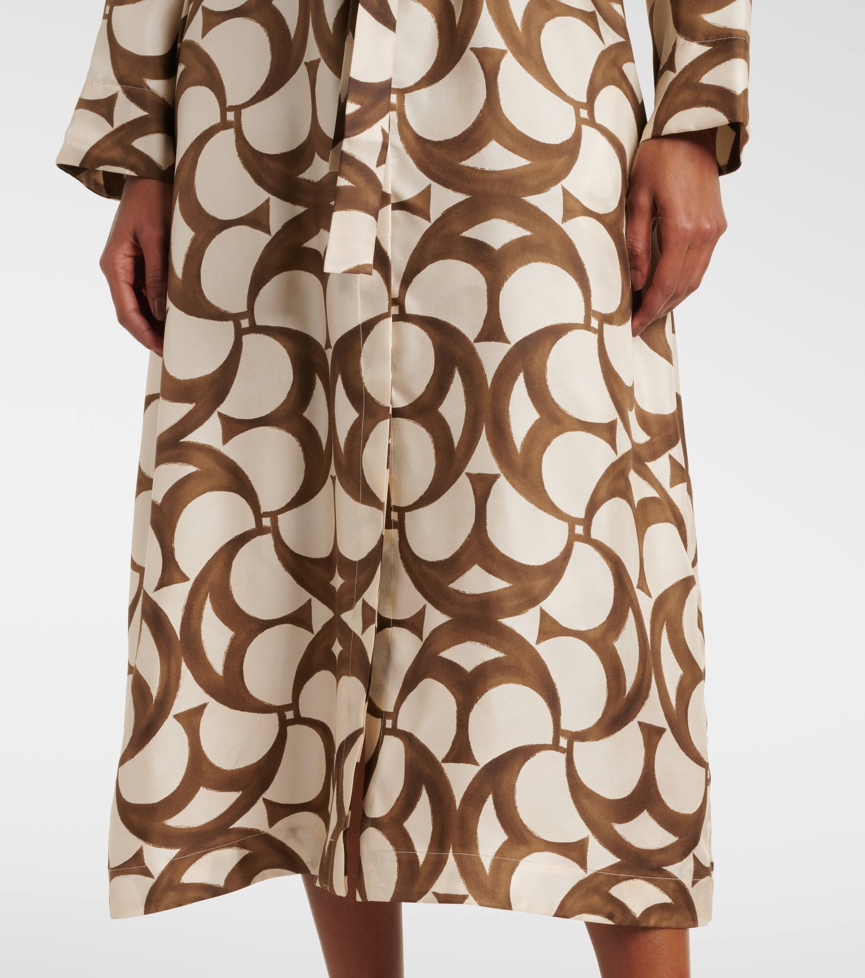 Ileana printed silk twill shirt dress - 6