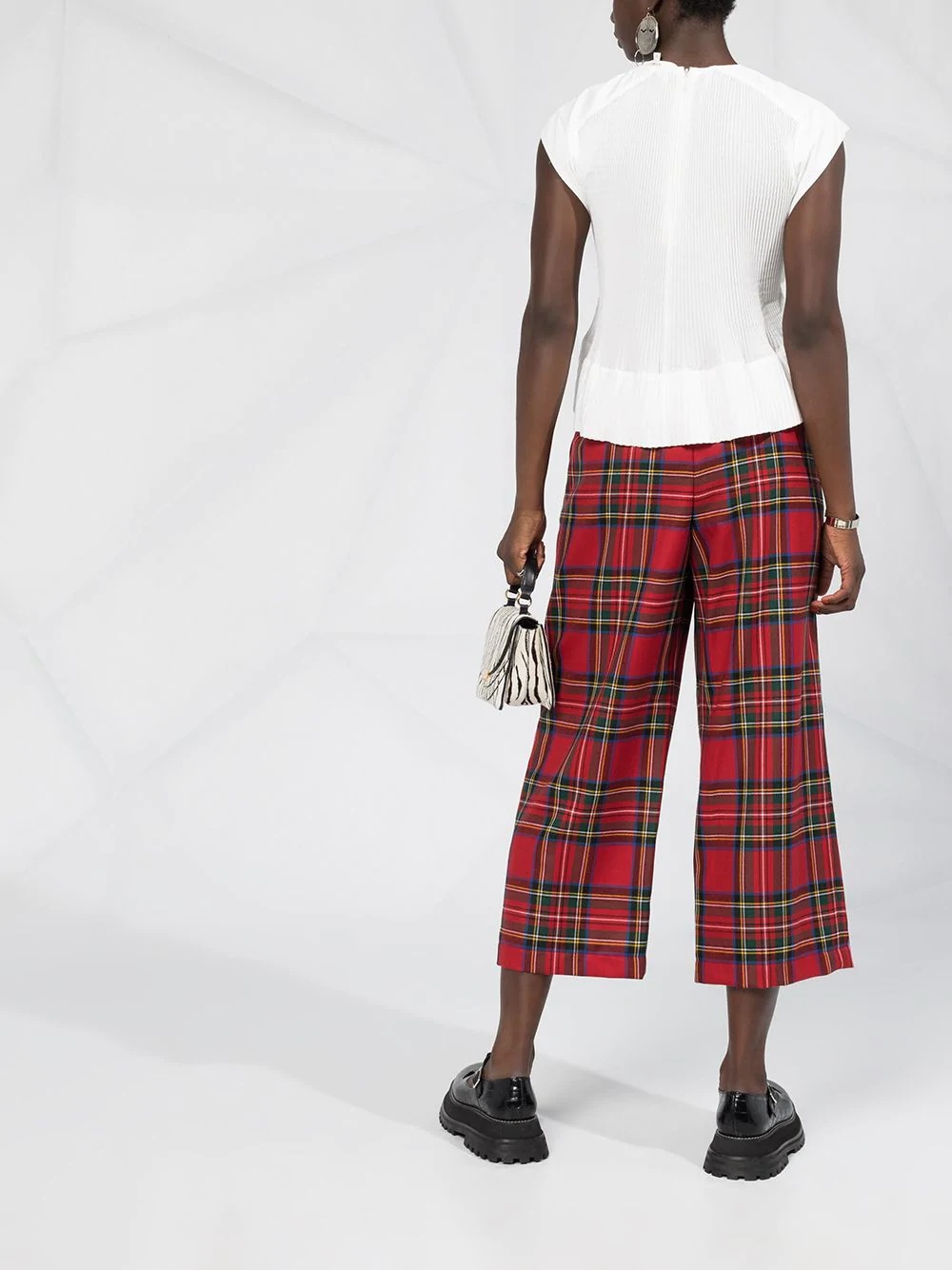 cropped tartan trousers - 4