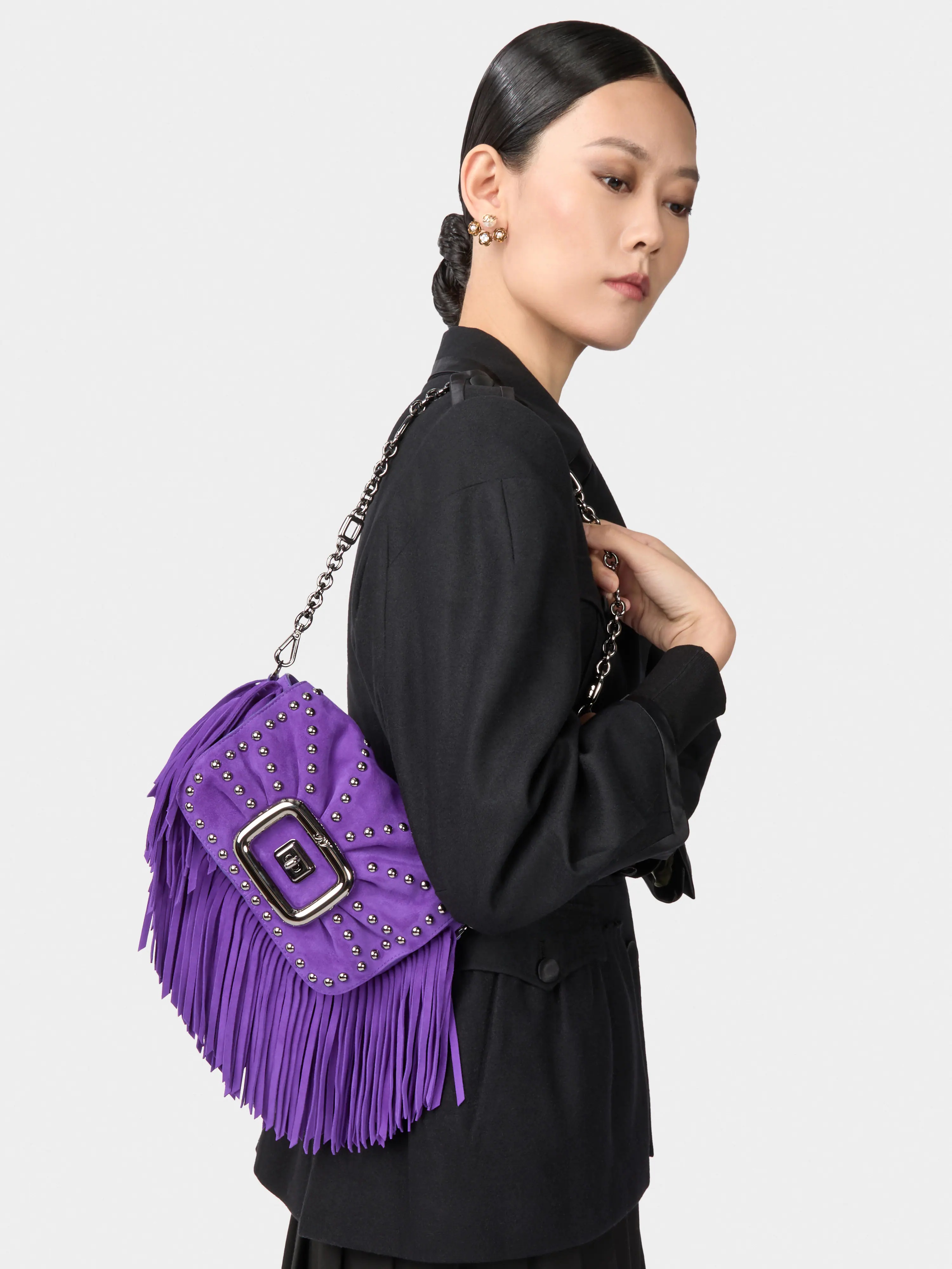 Viv' Choc Mini Bag in suede - 8