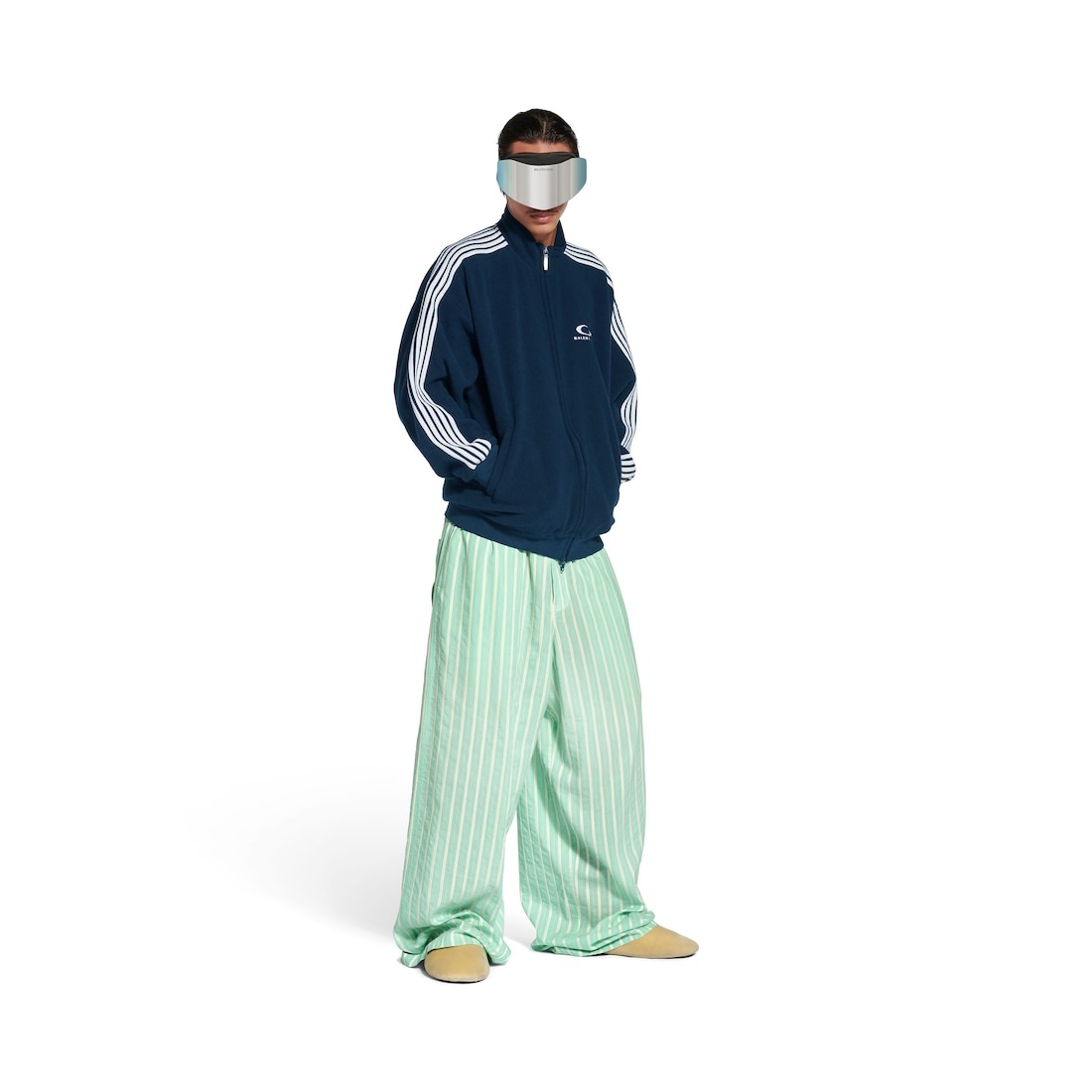Large Pyjama Pants in Green/white - 2