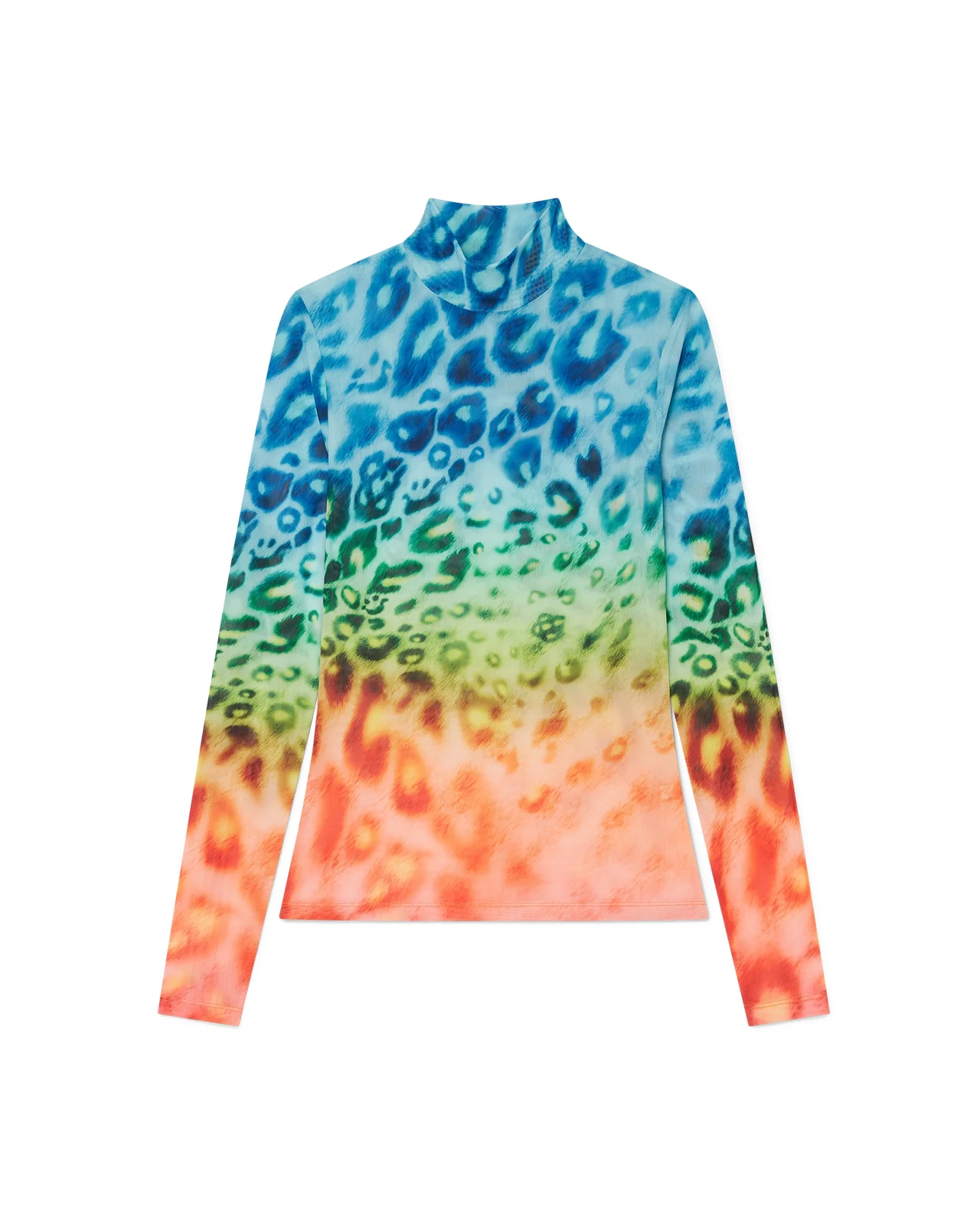 Leopard Printed Long Sleeve Mesh Top - 1
