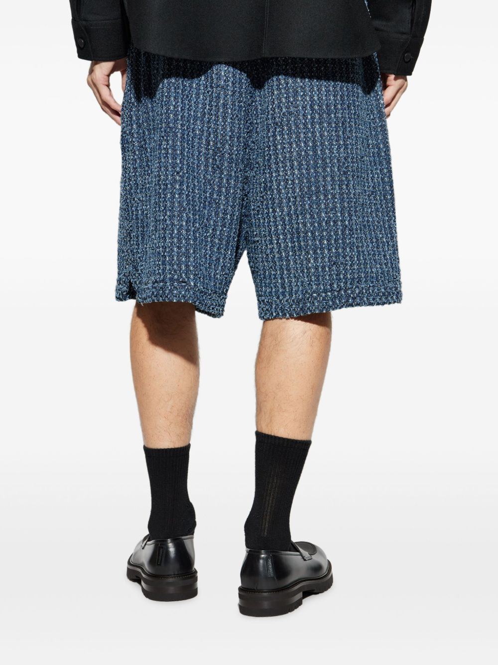 textured denim shorts - 4