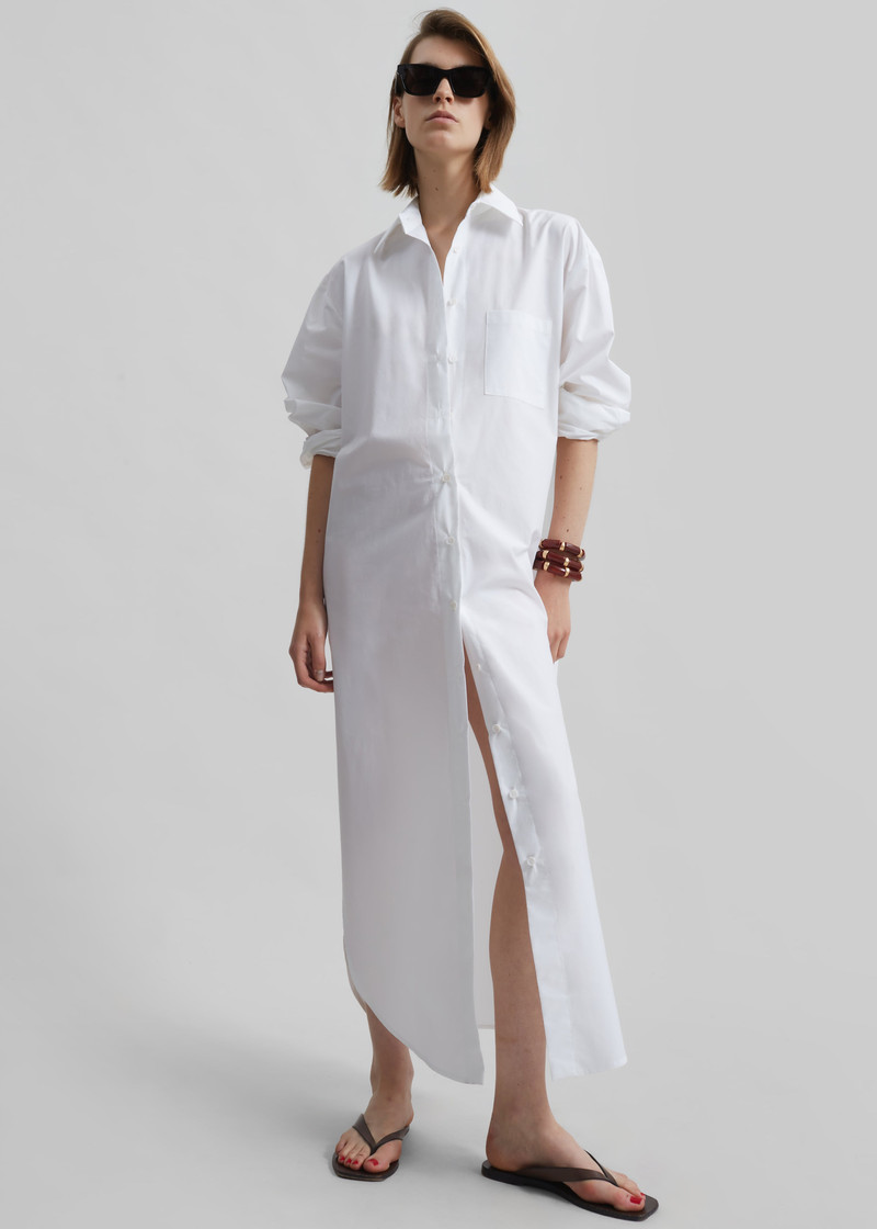 Helena Shirt Dress - White 4