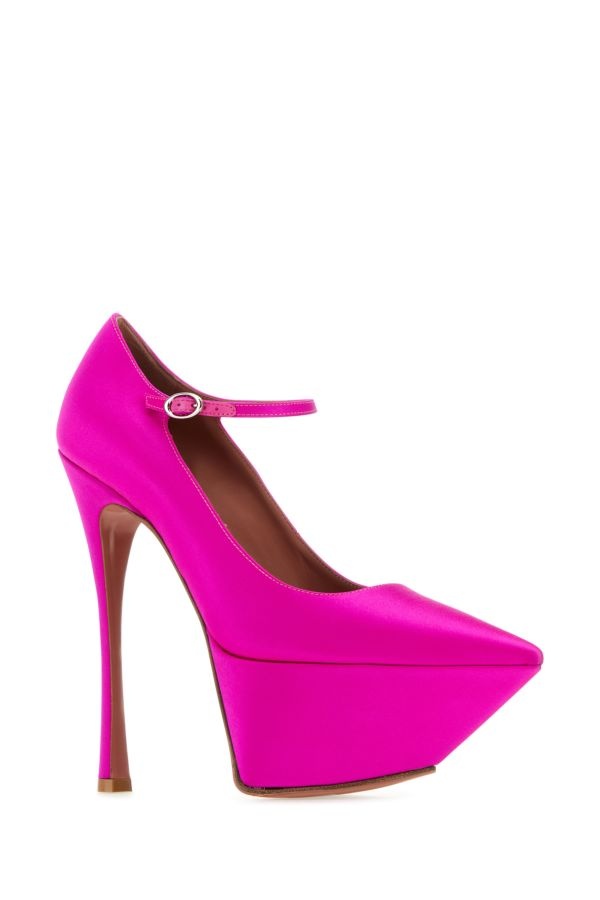 Amina Muaddi Woman Fuchsia Satin Yigit Pumps - 2