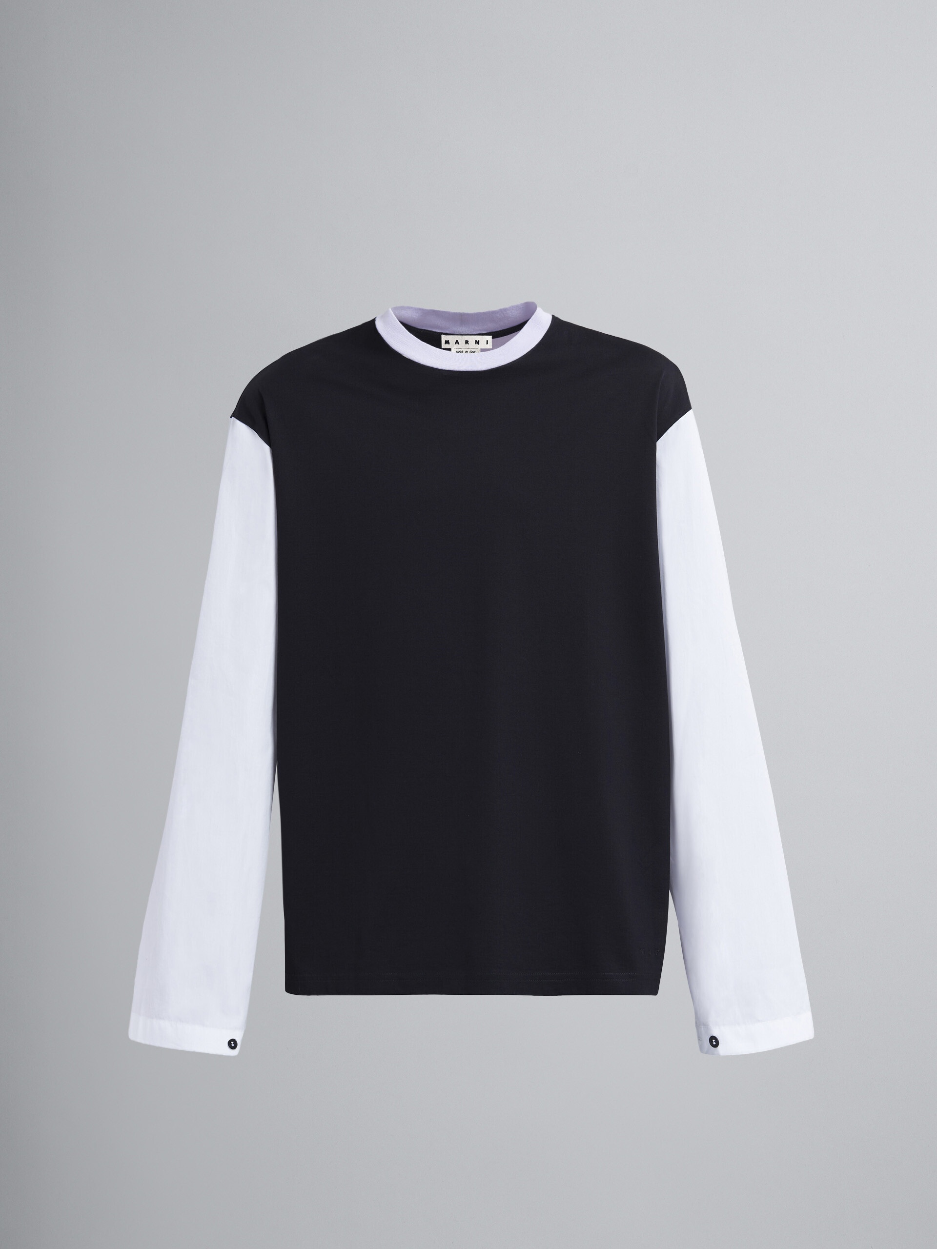 ORGANIC COTTON JERSEY AND POPLIN T-SHIRT - 1