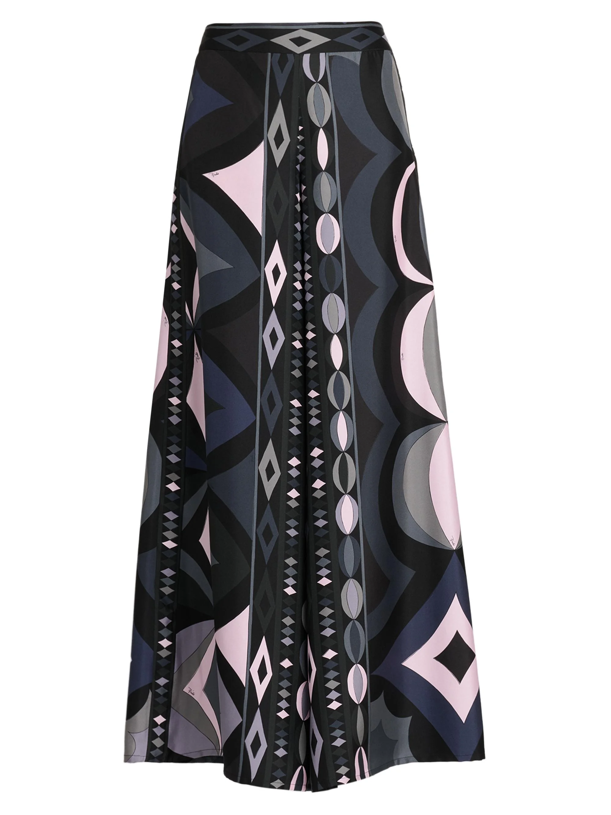 Women's Passepartout Silk Twill Palazzo Pants - Black Pink - 1