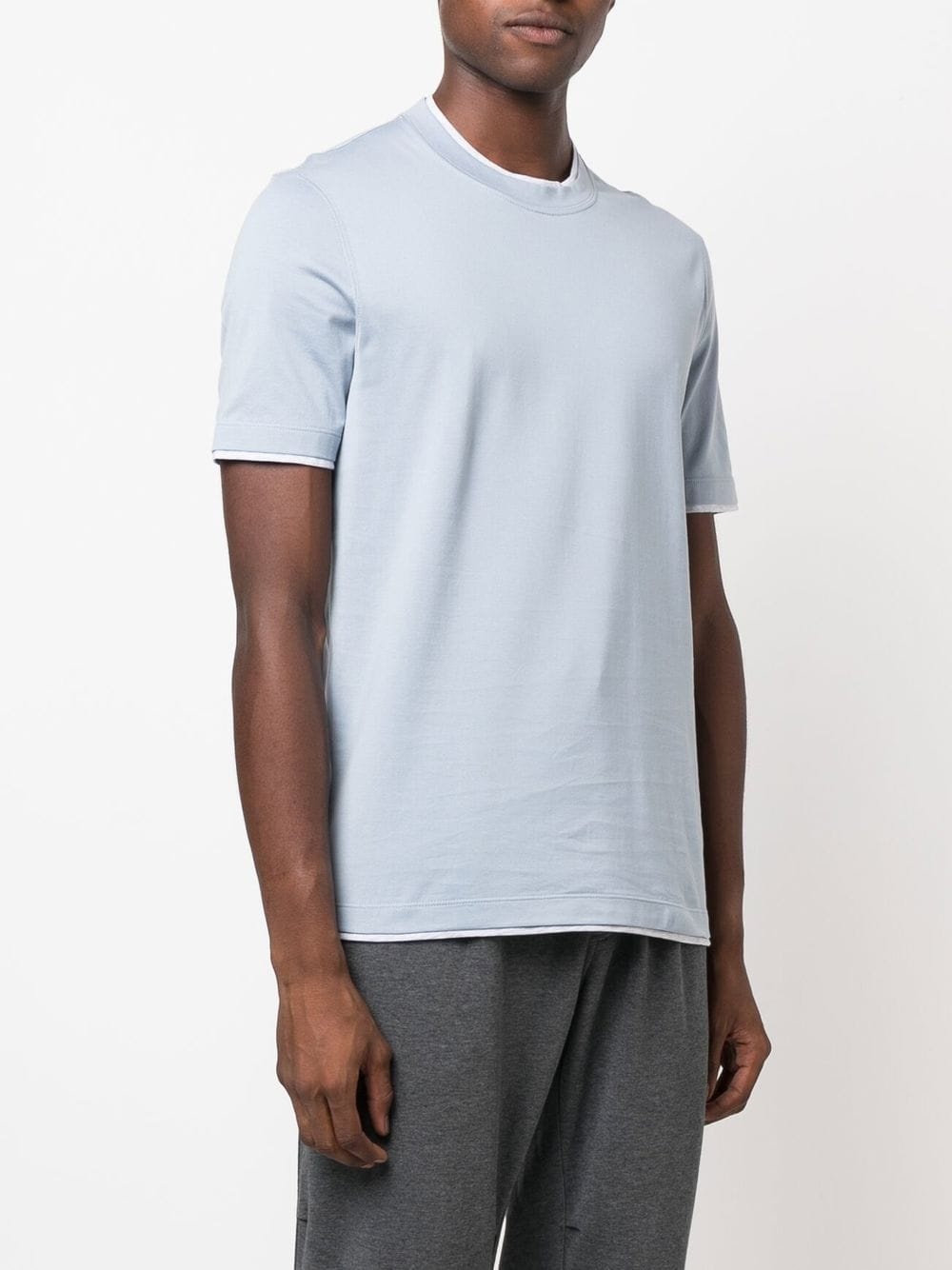 contrast-trim short-sleeve T-shirt - 3