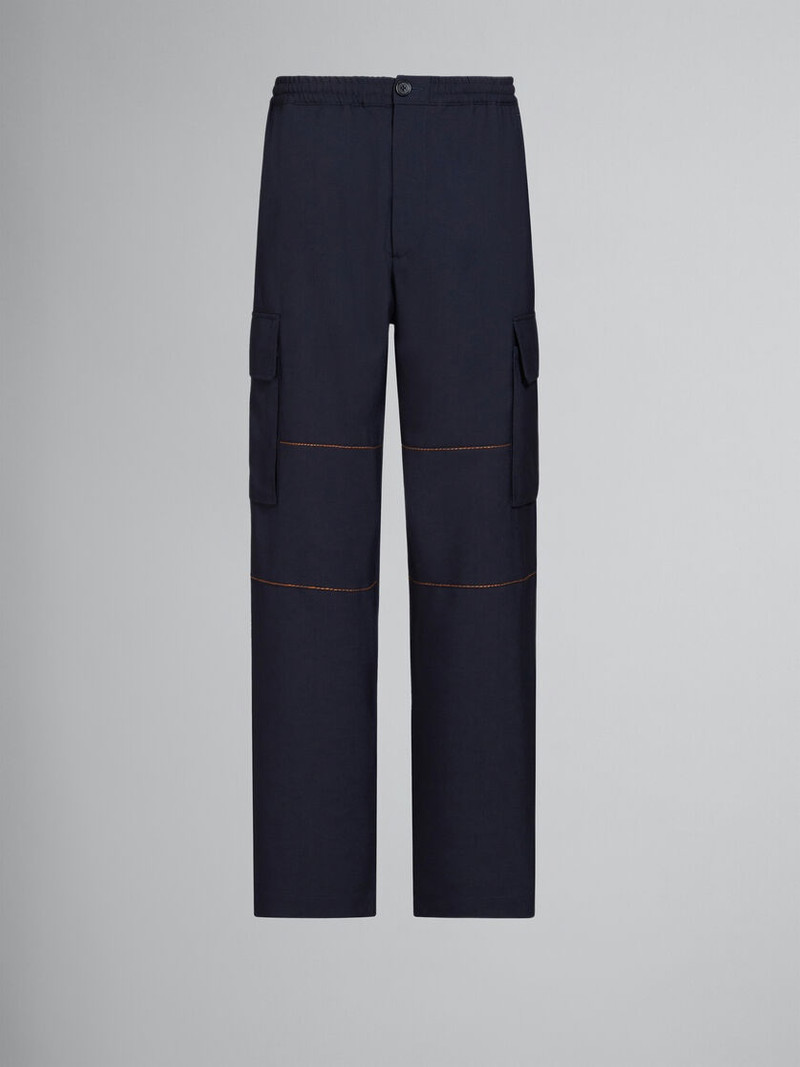 BLUE TROPICAL WOOL CARGO 바지 - 1