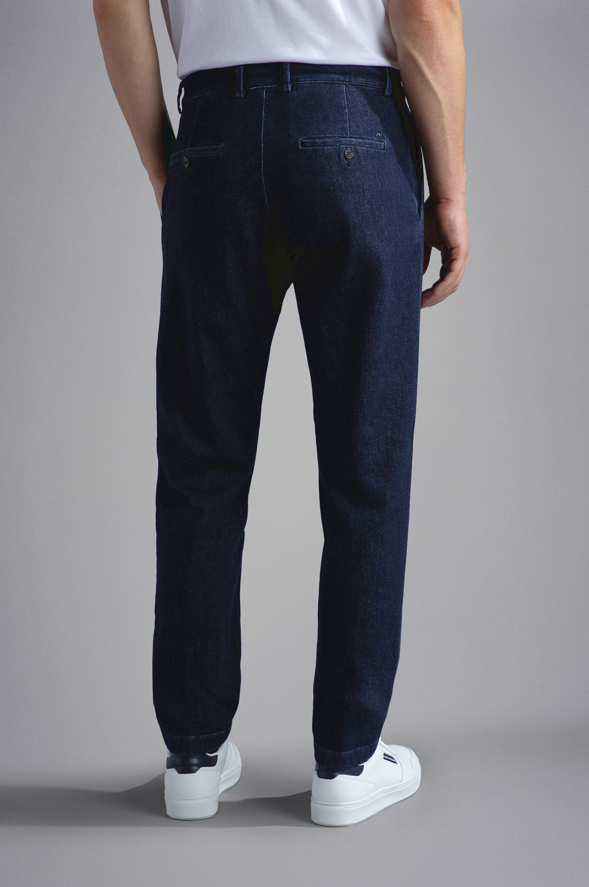 COTTON & CACHEMIRE DENIM CHINO TROUSERS - 3