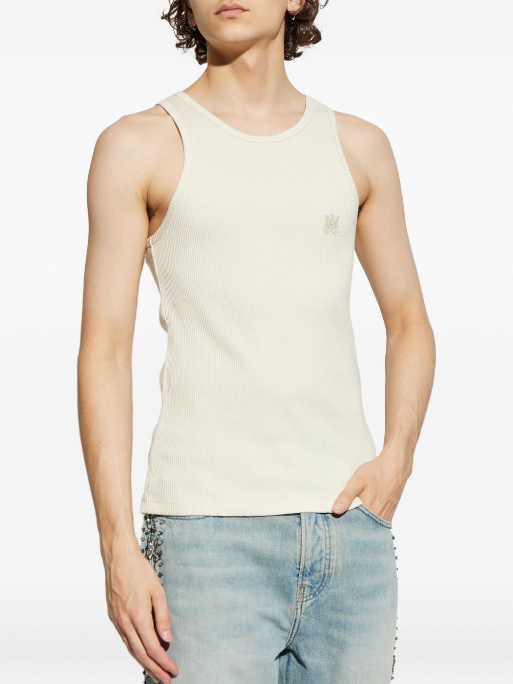 ribbed sleeveless top - 3