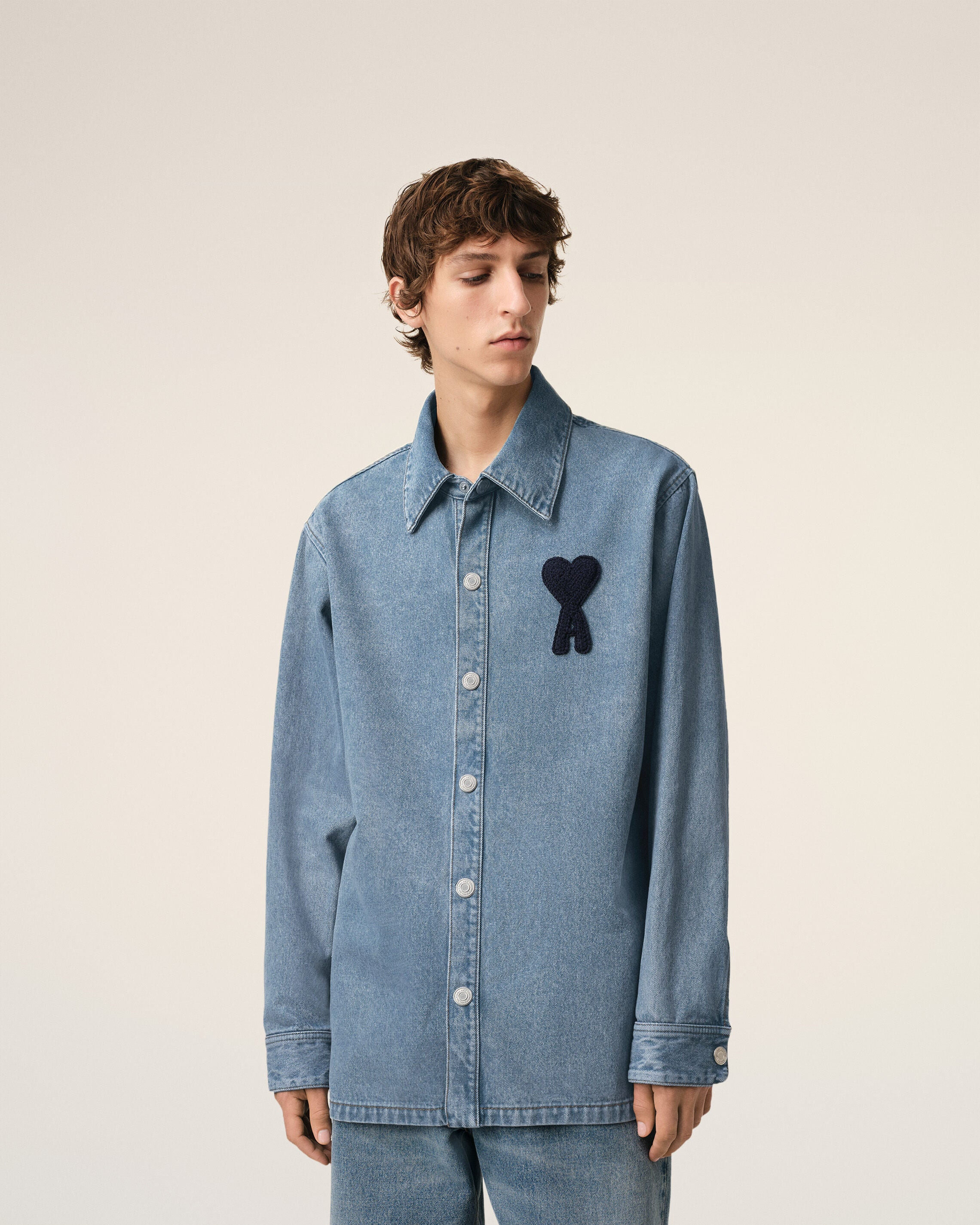 BLUE COTTON AMI DE COEUR OVERSHIRT - 3