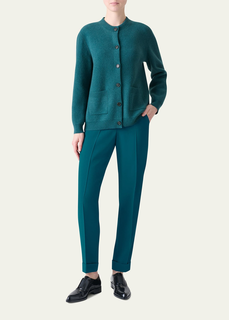 AKRIS Chris Crepe Tapered-Leg Cuffed Pants outlook