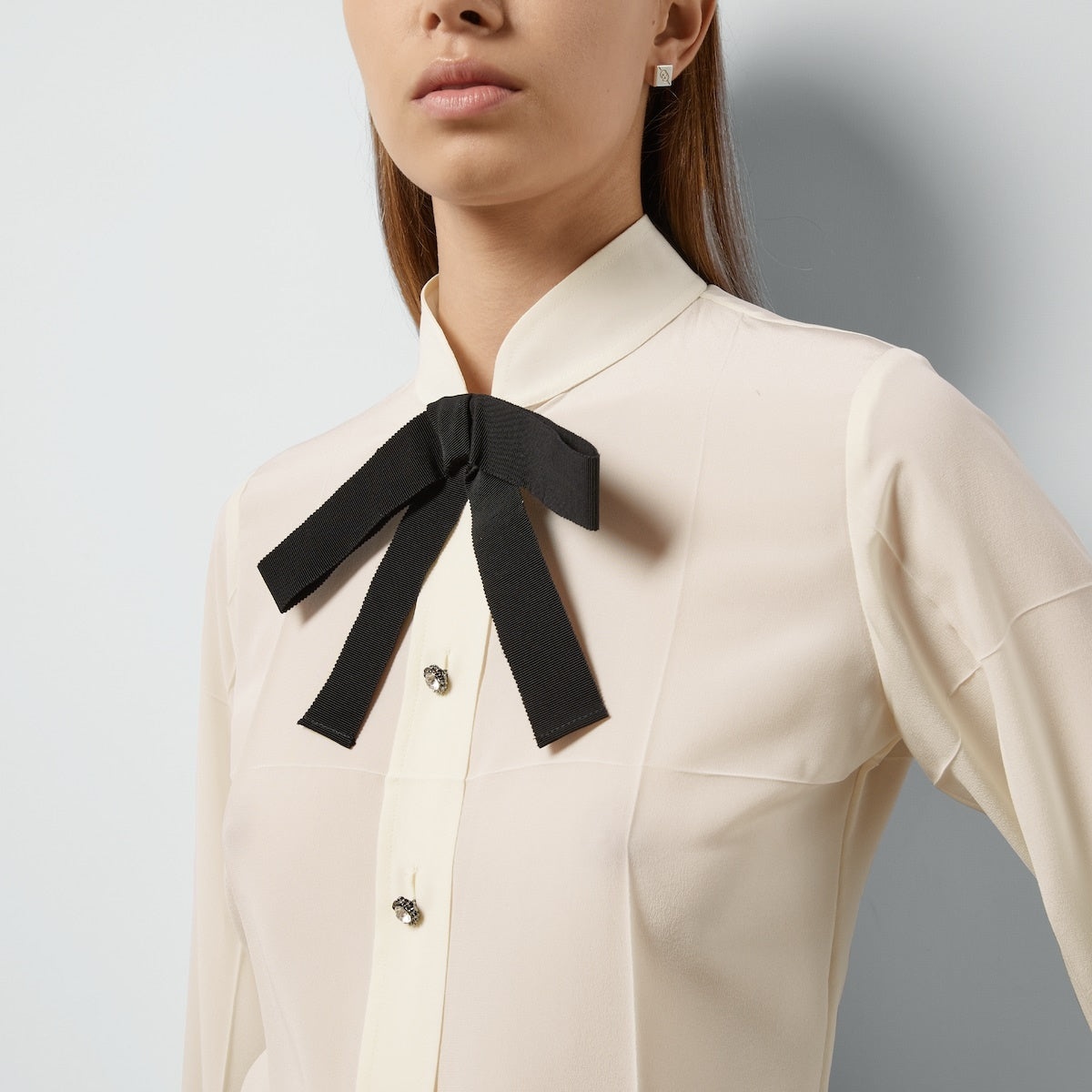Gucci Bow Silk Crepe De Chine Shirt - 3