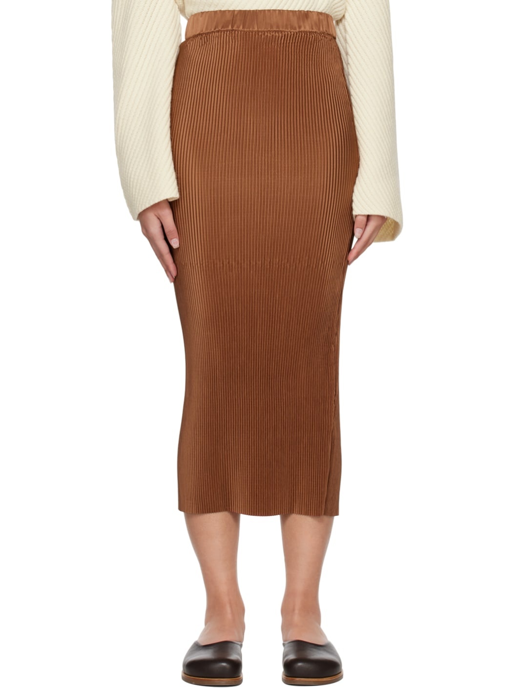 Tan Velmas Midi Skirt - 1