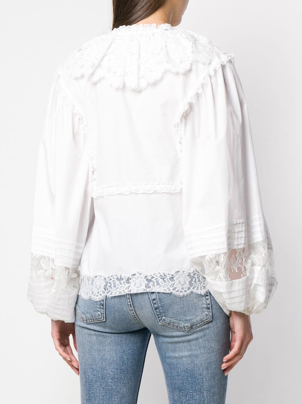 long-sleeved lace blouse - 4