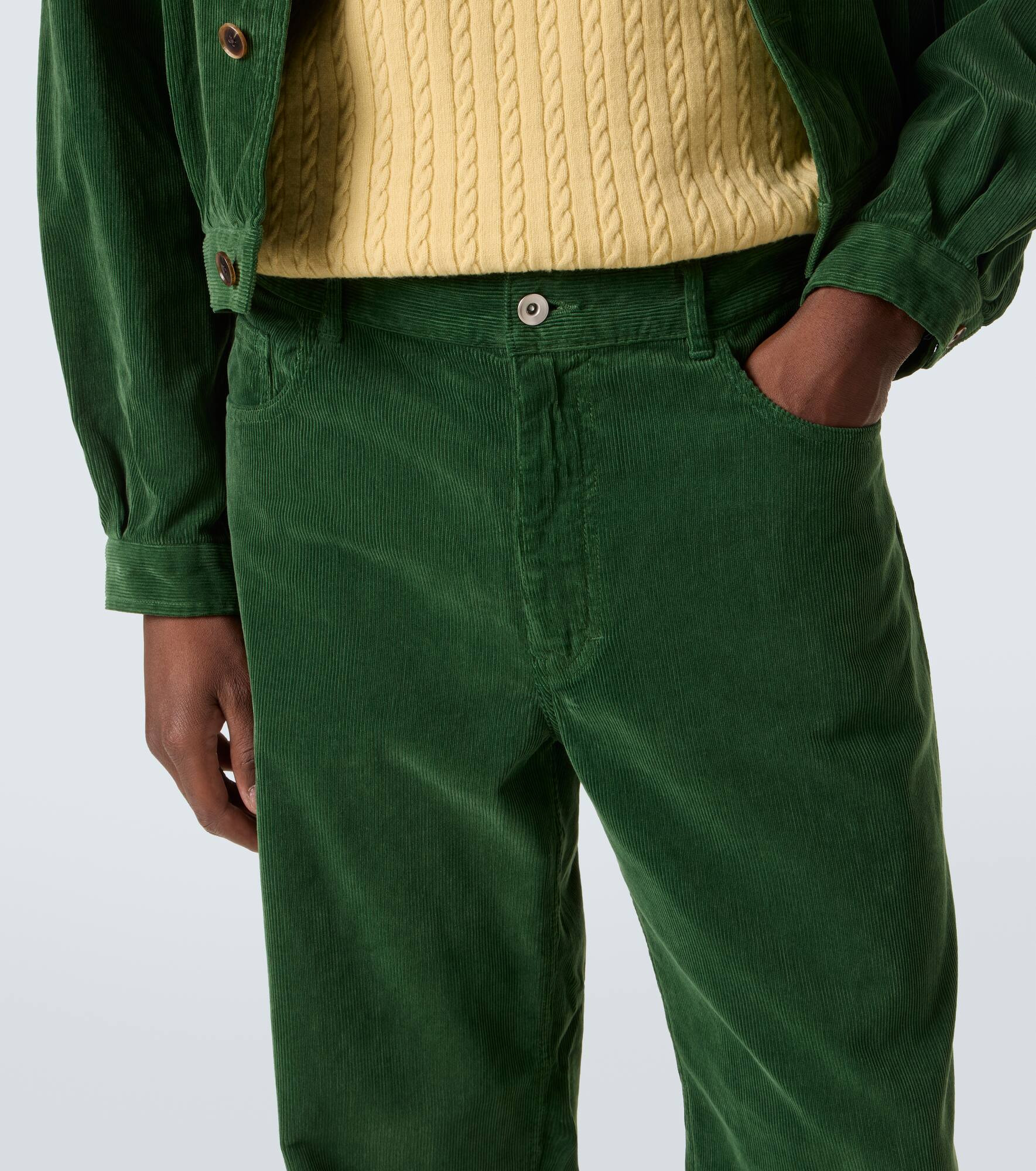 Cotton corduroy wide-leg pants - 5