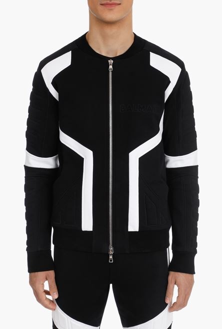 Bicolor black and white bomber jacket - 5