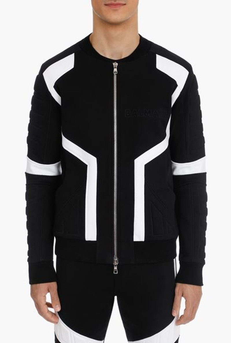Bicolor black and white bomber jacket 5