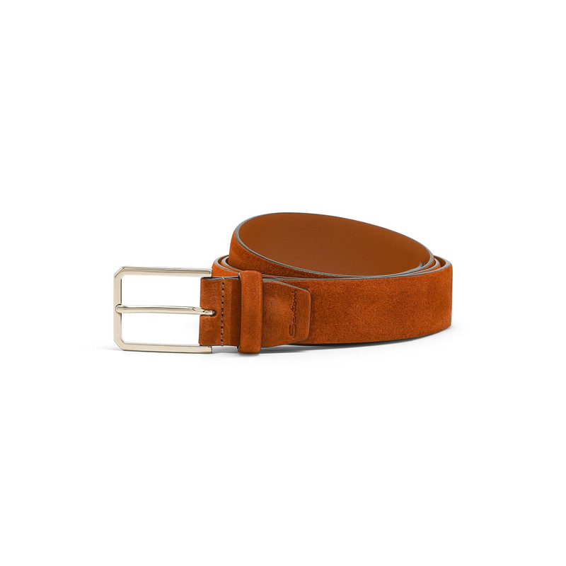 Men's orange suede adjustable belt 1