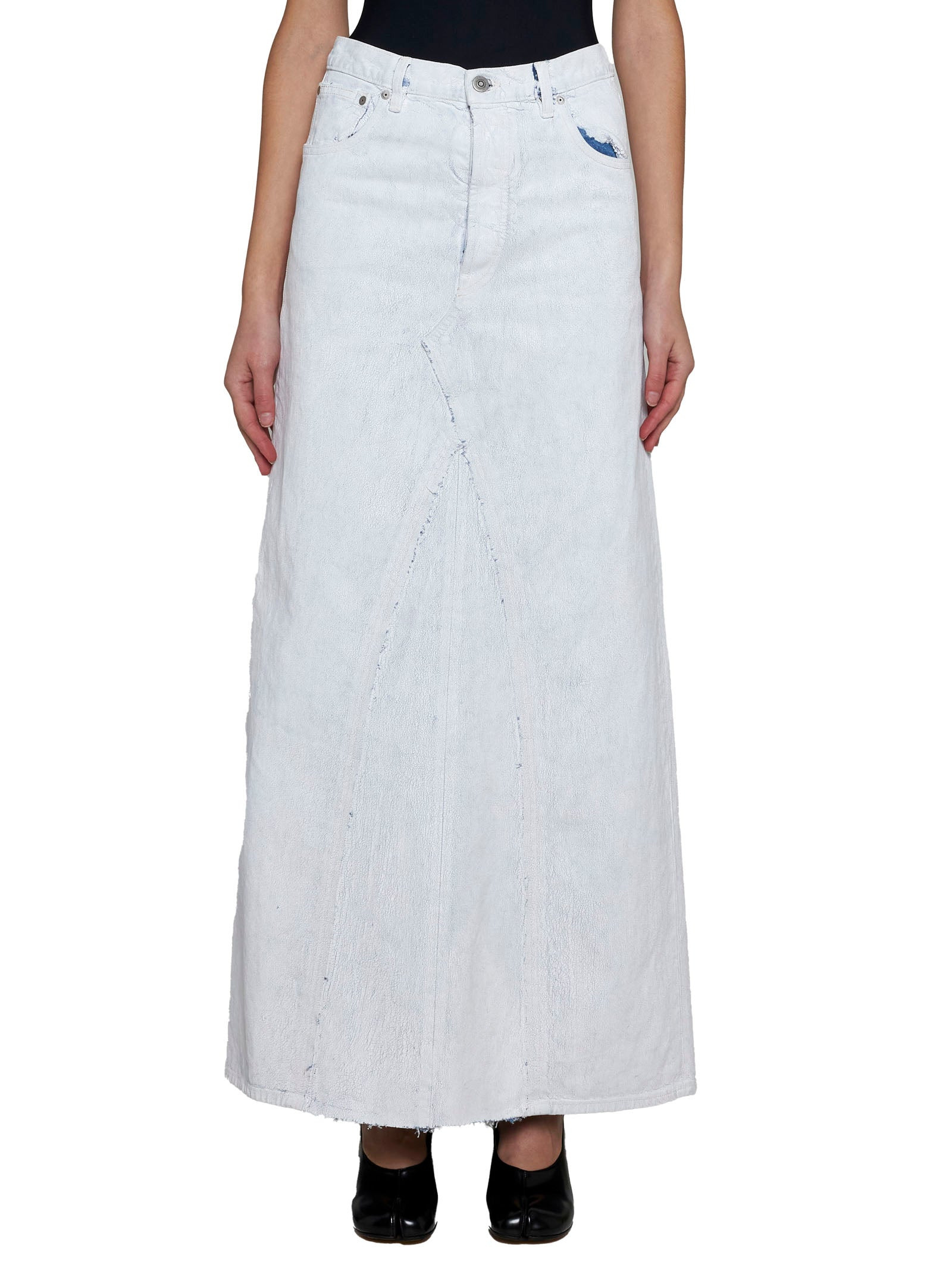 Long denim skirt - 3