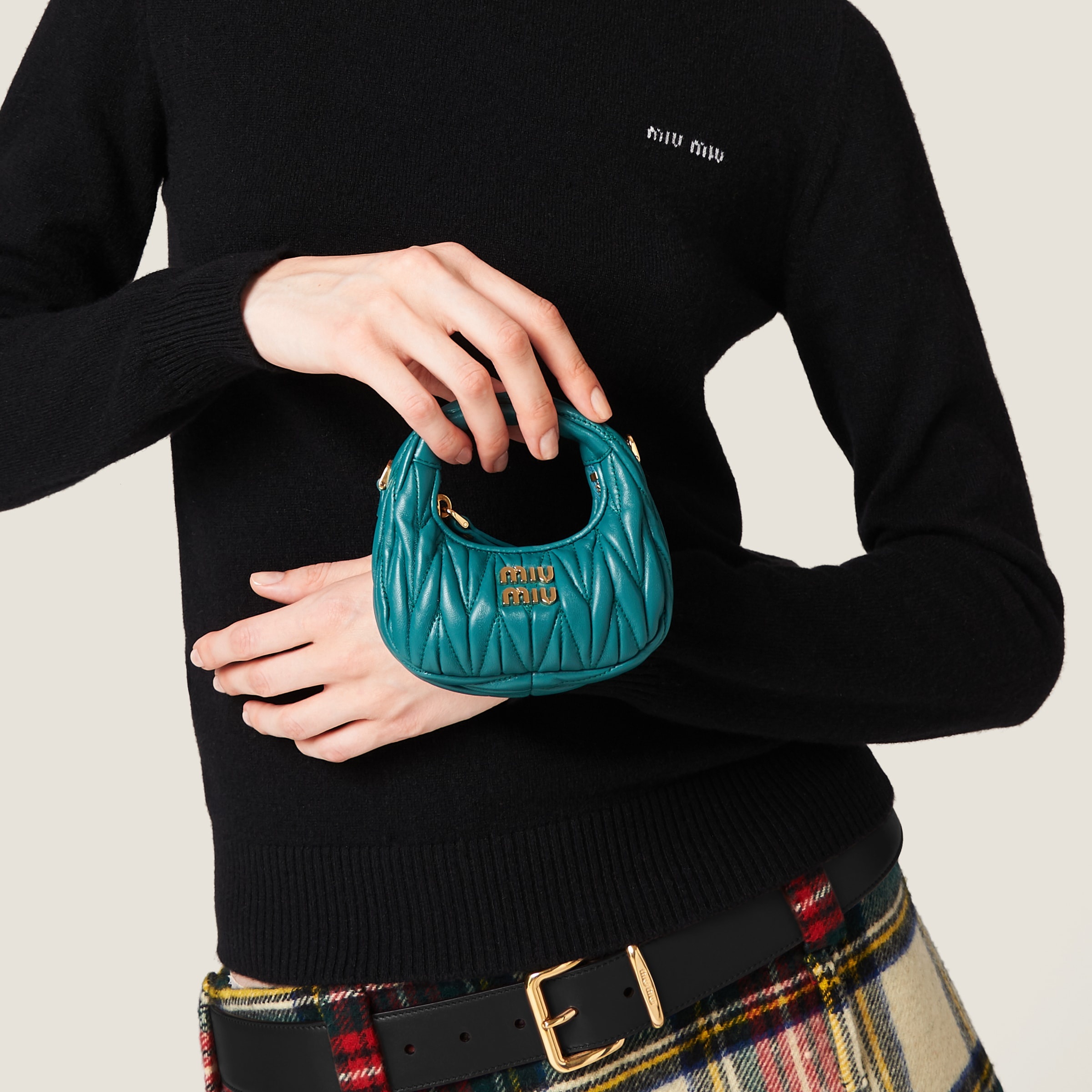 Wander matelassé nappa leather mini hobo pouch - 2