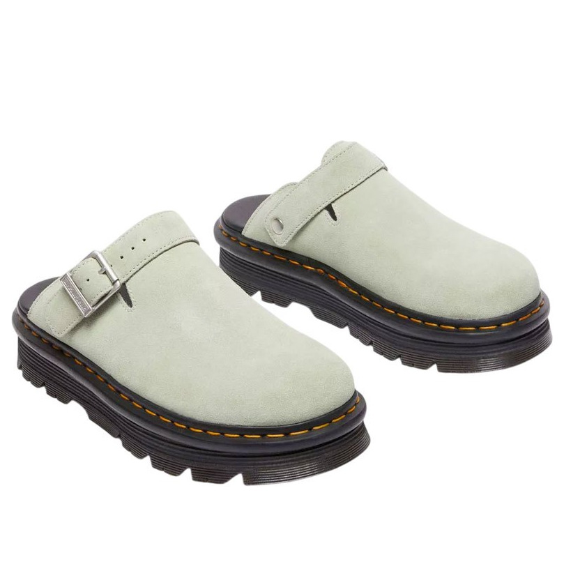 Dr. Martens Zebzag Suede Casual Slingback Platform Mules 'Sage Green' 31937300 - 2