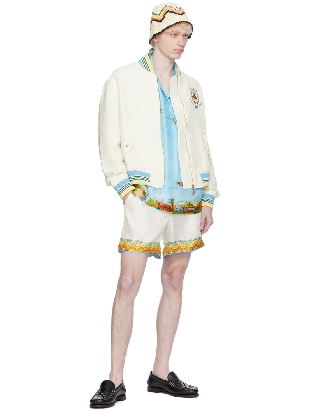 White Afro Cubism 'Tennis Club' Shorts - 4