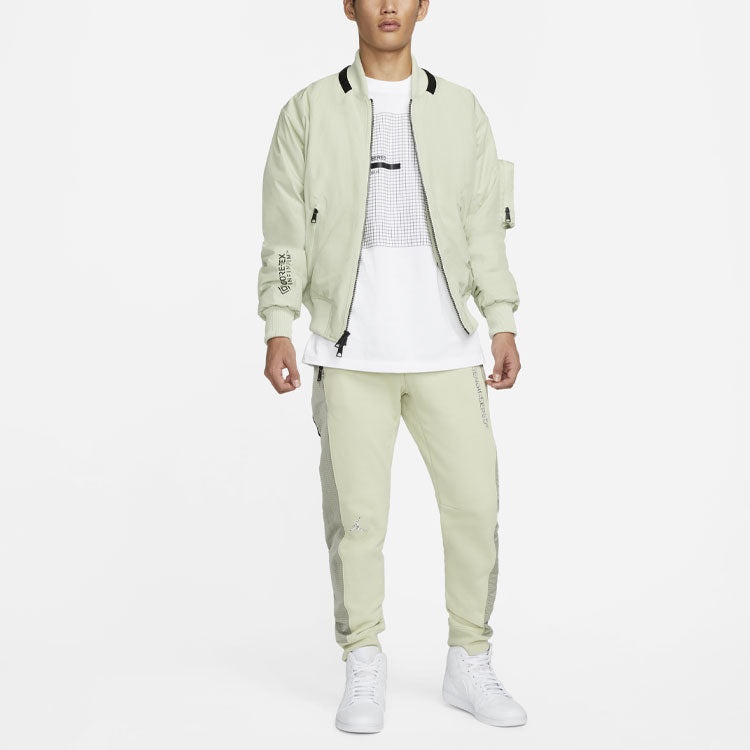 Men's Air Jordan Pocket Zipper Short Padded Jacket Green DJ0233-371 - 2