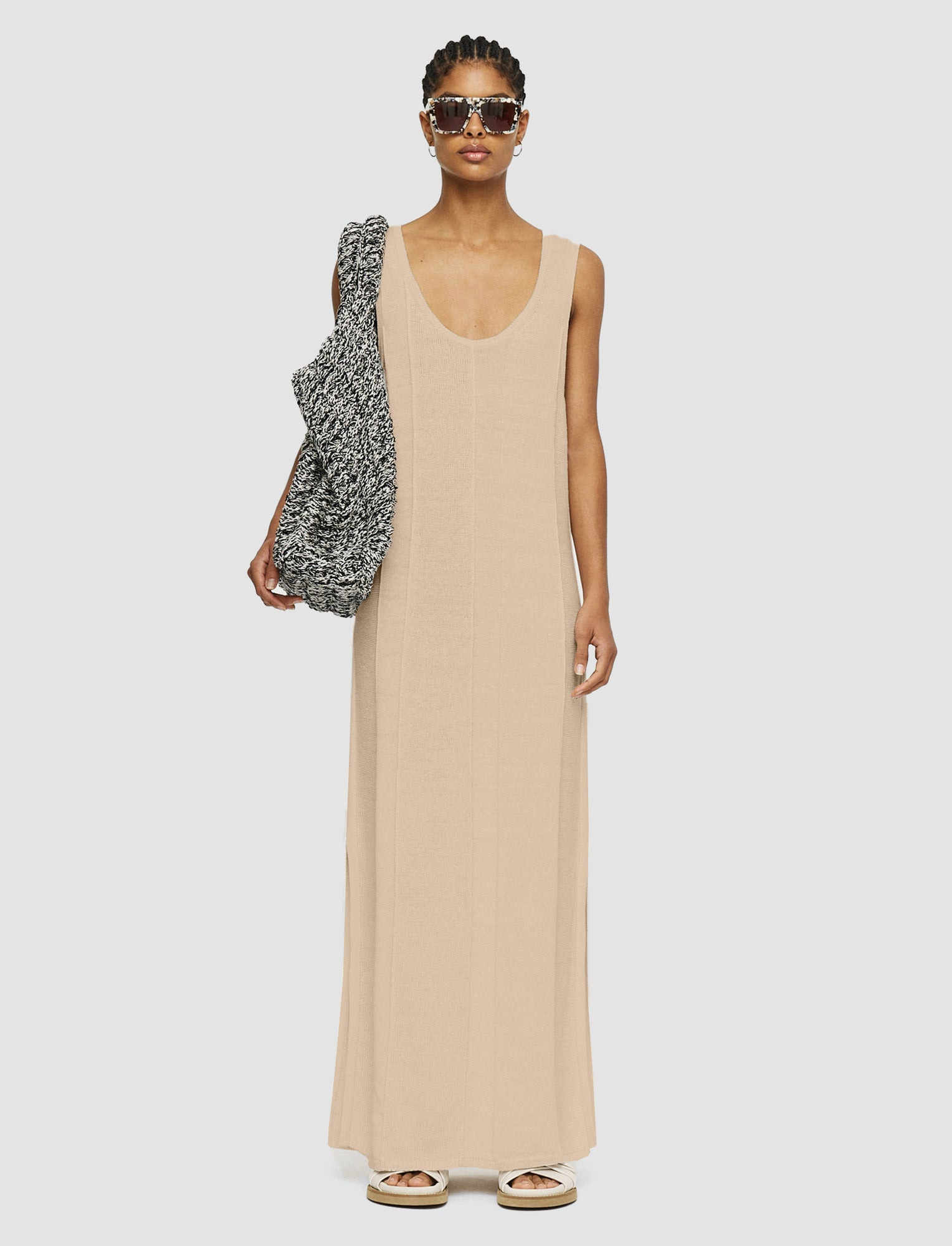 Linen Blend Knitted Long Dress - 2