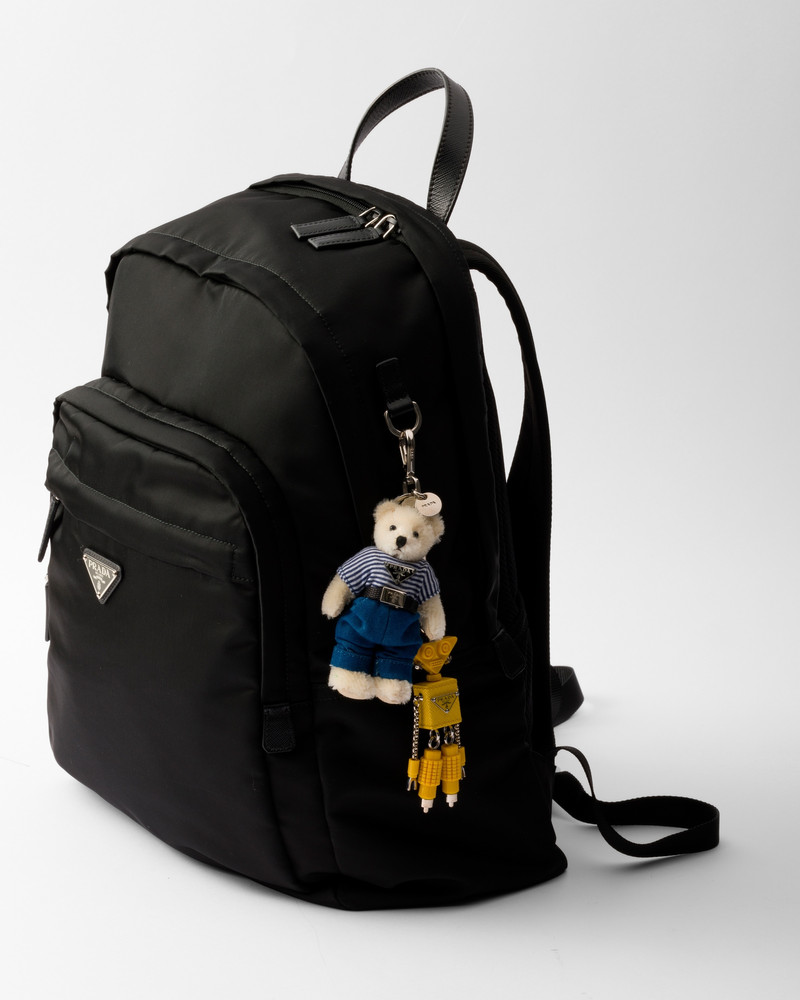 Prada Teddy bag charm with metal ring outlook