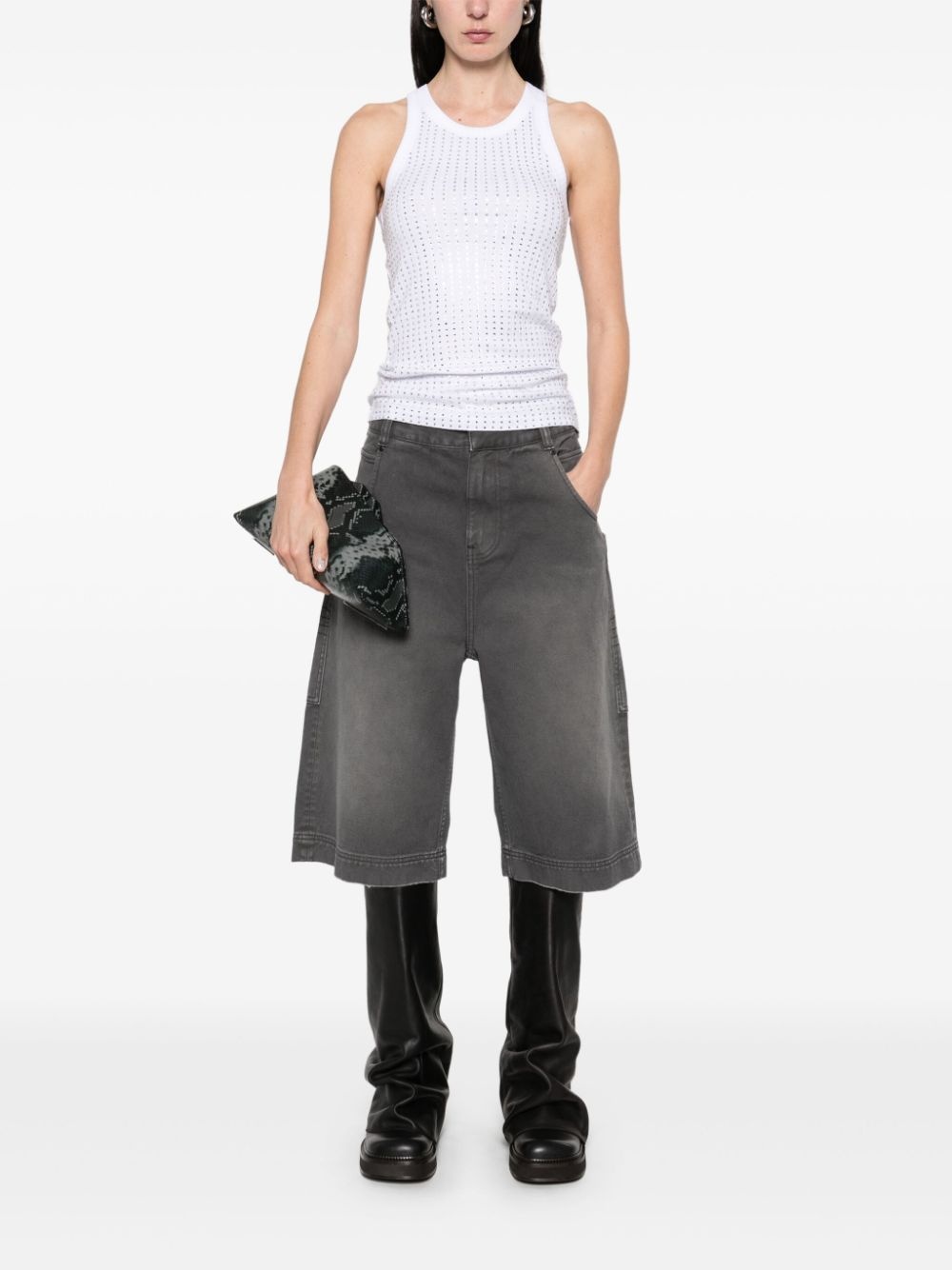 rhinestone-embellished tank top - 2