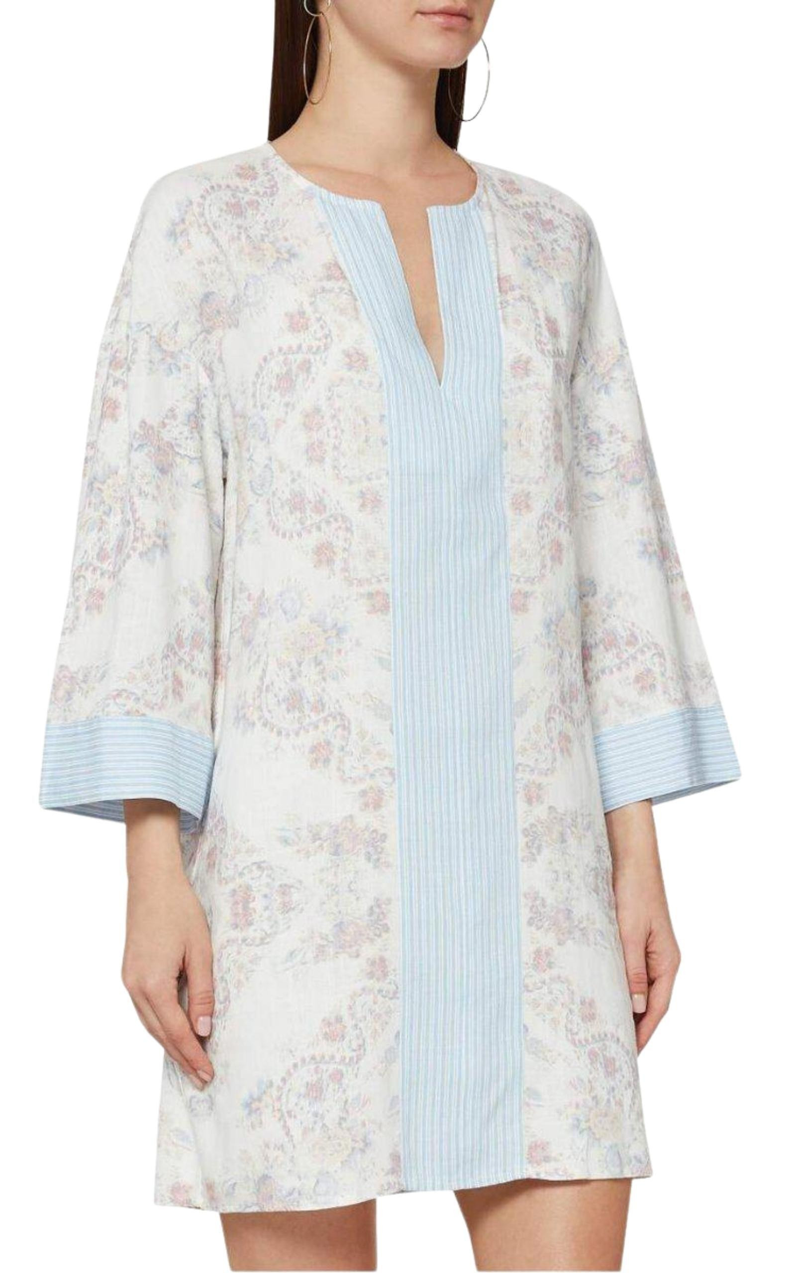 BCBGMAXAZRIA - Contrast Trim Floral Print Tunic Dress - 2