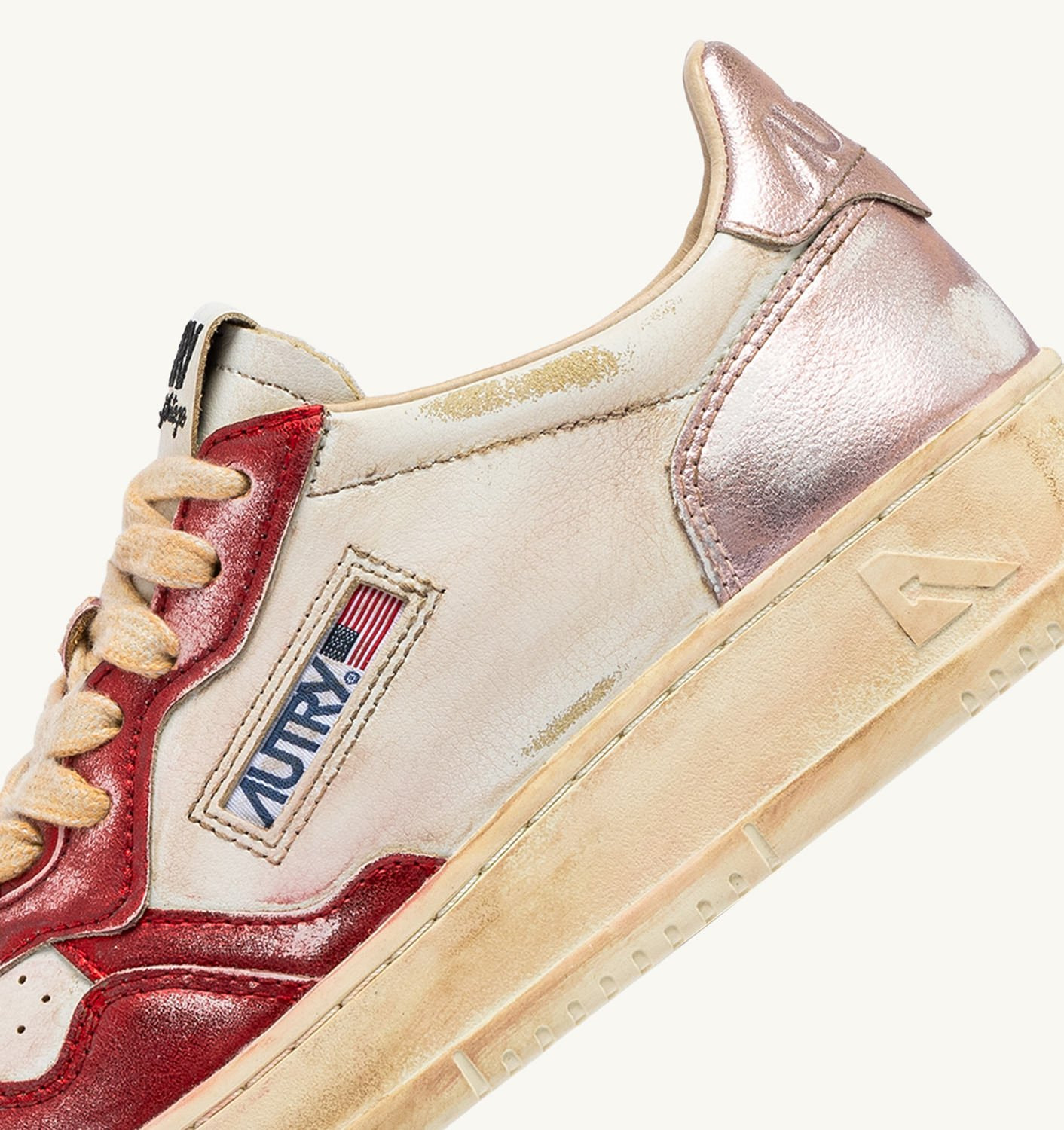 MEDALIST LOW SUPER VINTAGE SNEAKERS IN RED AND PINK BRUSHED LEATHER - 6