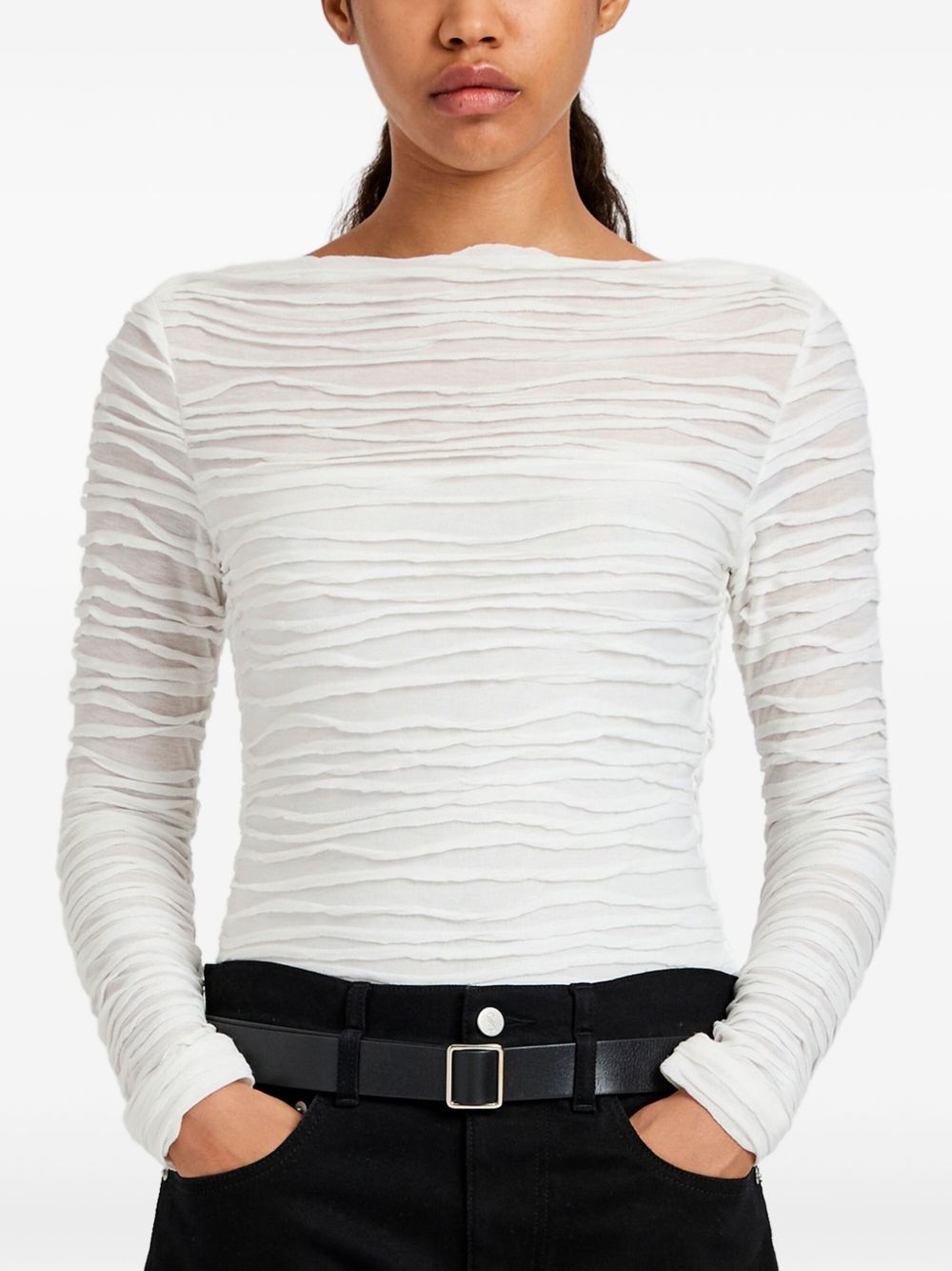 ruched long-sleeve top - 5