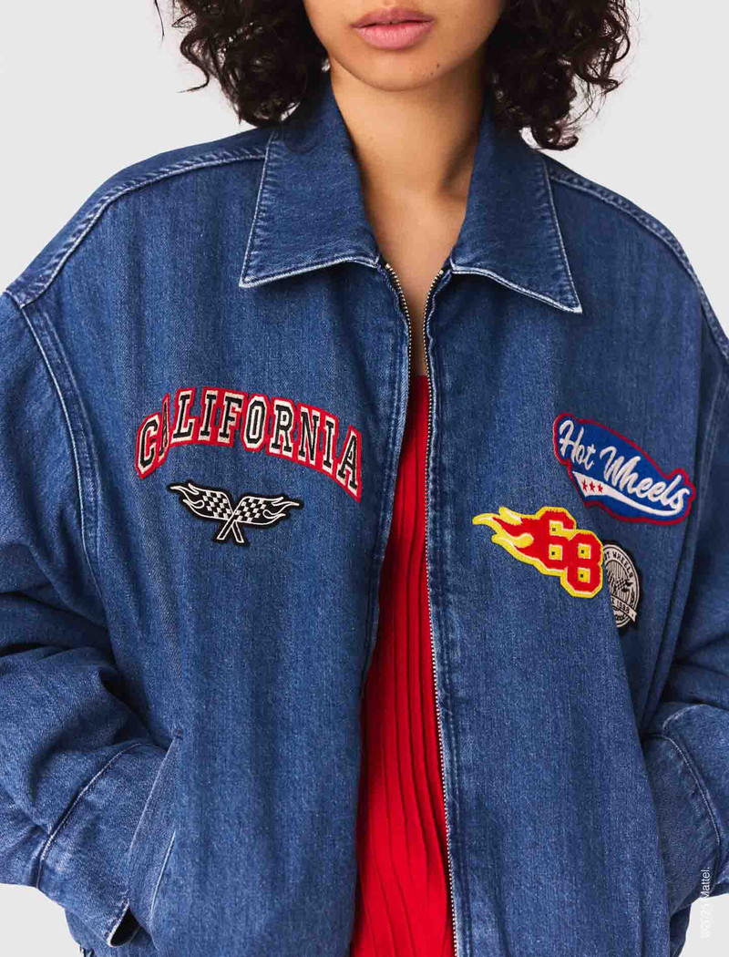 Oversized embroidered denim jacket 6