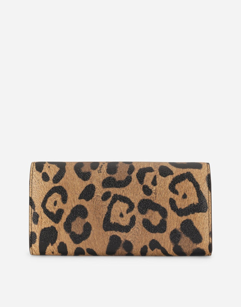 Leopard-print Crespo continental wallet with branded plate 3