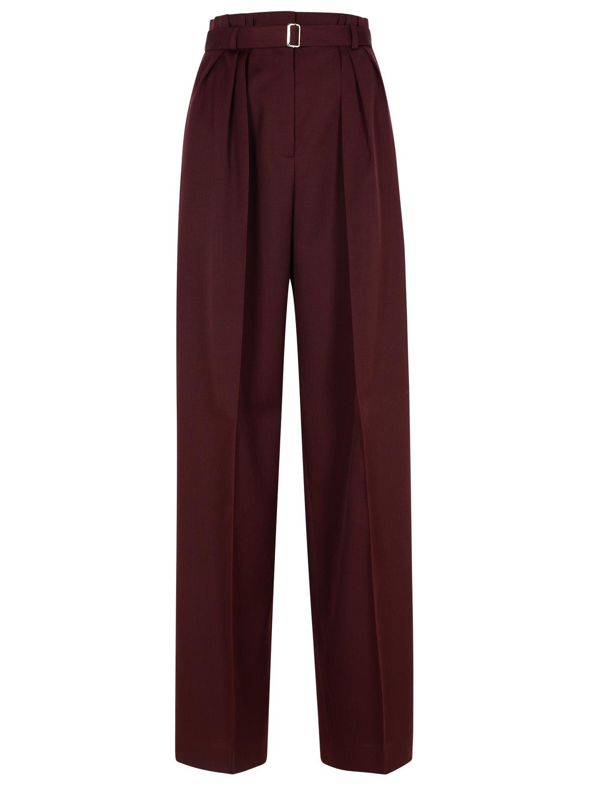 Lanvin Burgundy Wool Pants Woman - 1