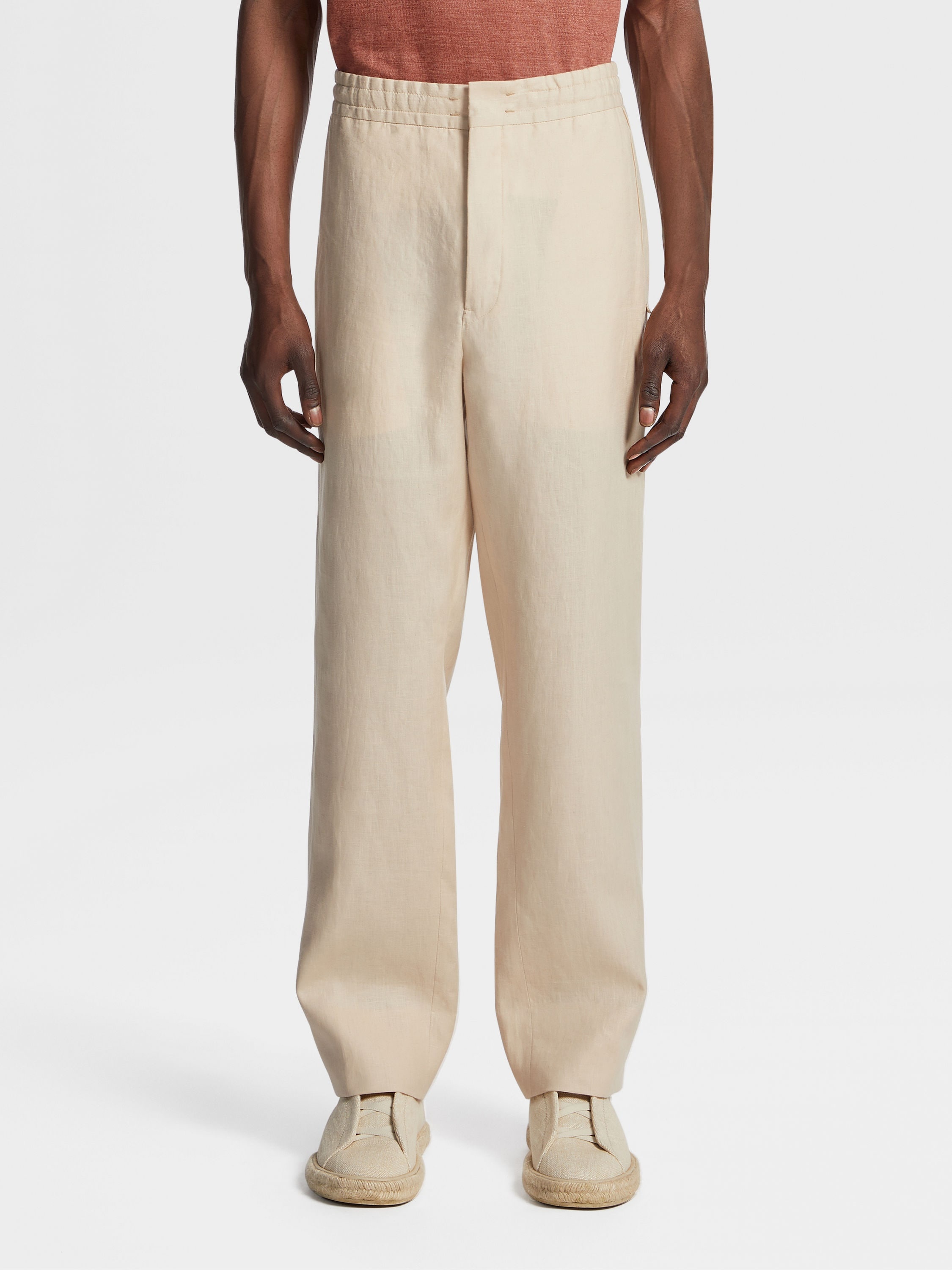 OFF WHITE LINEN JOGGERS - 2
