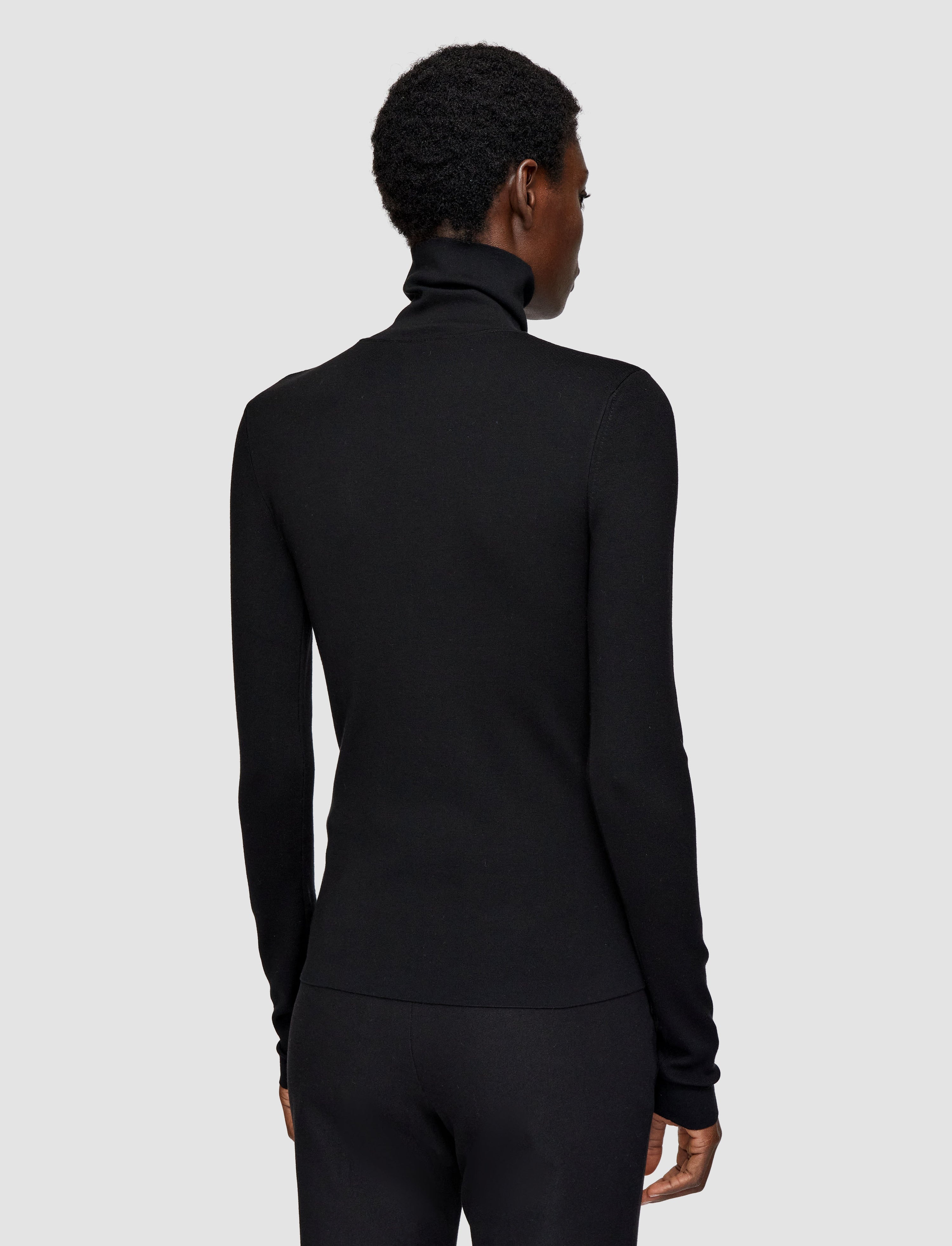 Silk Stretch High Neck Jumper - 4