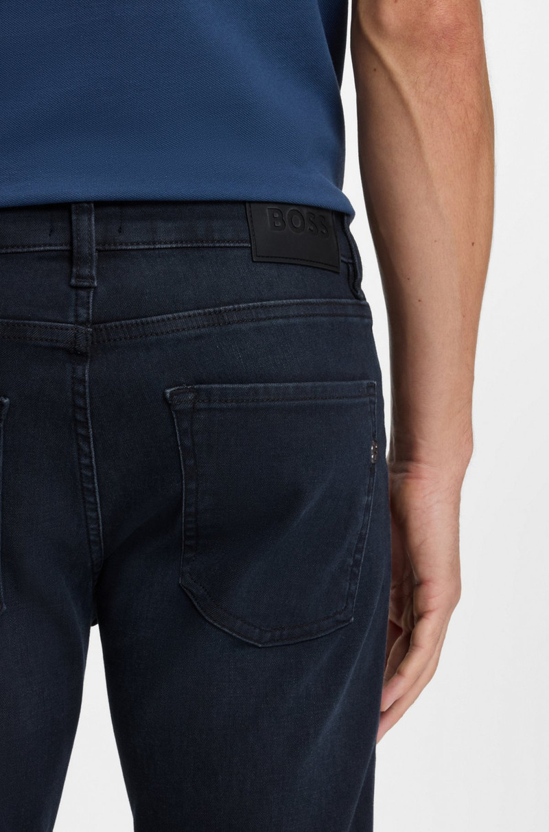 SLIM-FIT JEANS IN MID-BLUE KNITTED DENIM 5