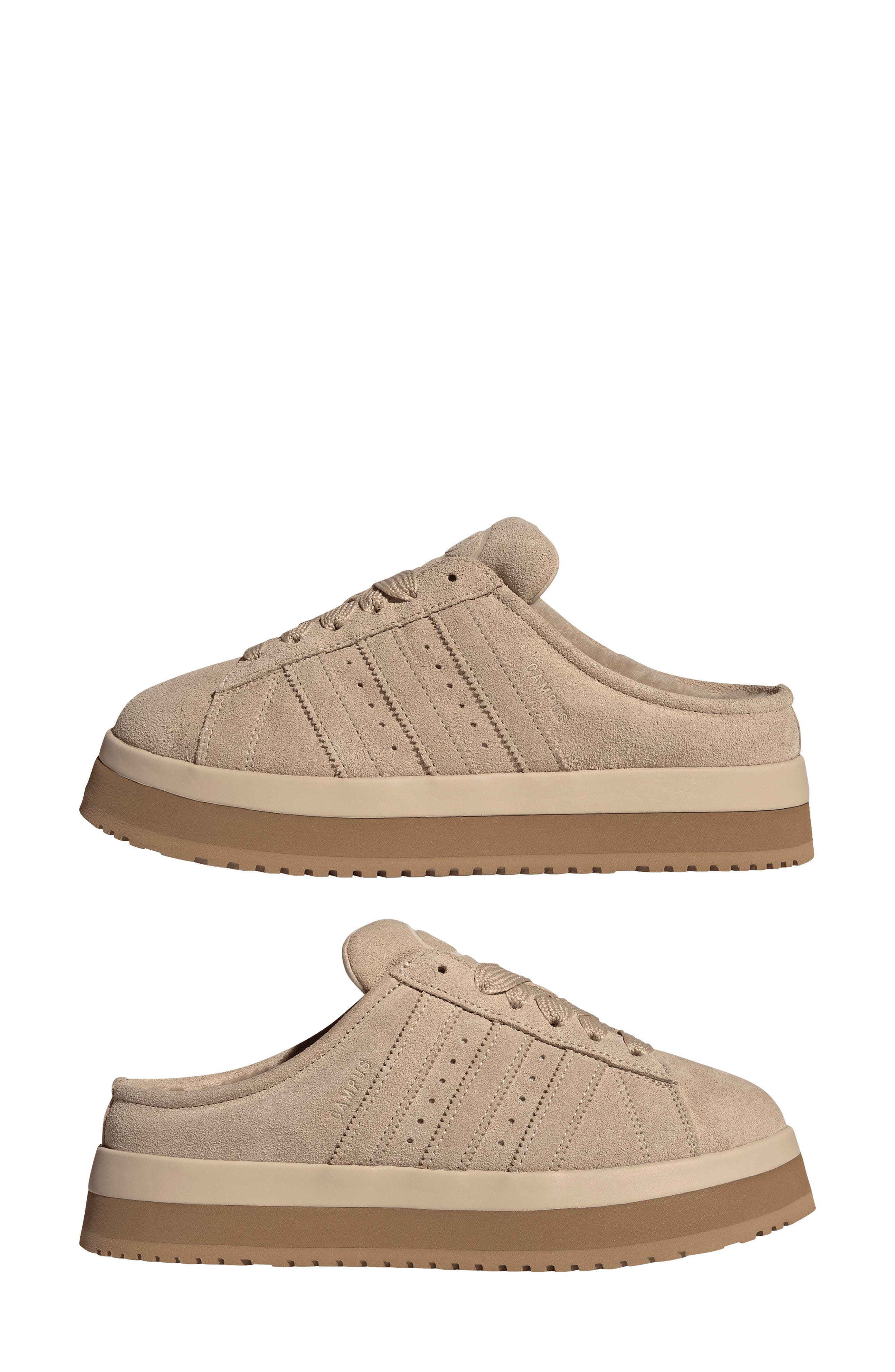 adidas Campus 00s Winter Low Sneaker Mule in Magic Beige/Magic Beige/Gum at Nordstrom - 9