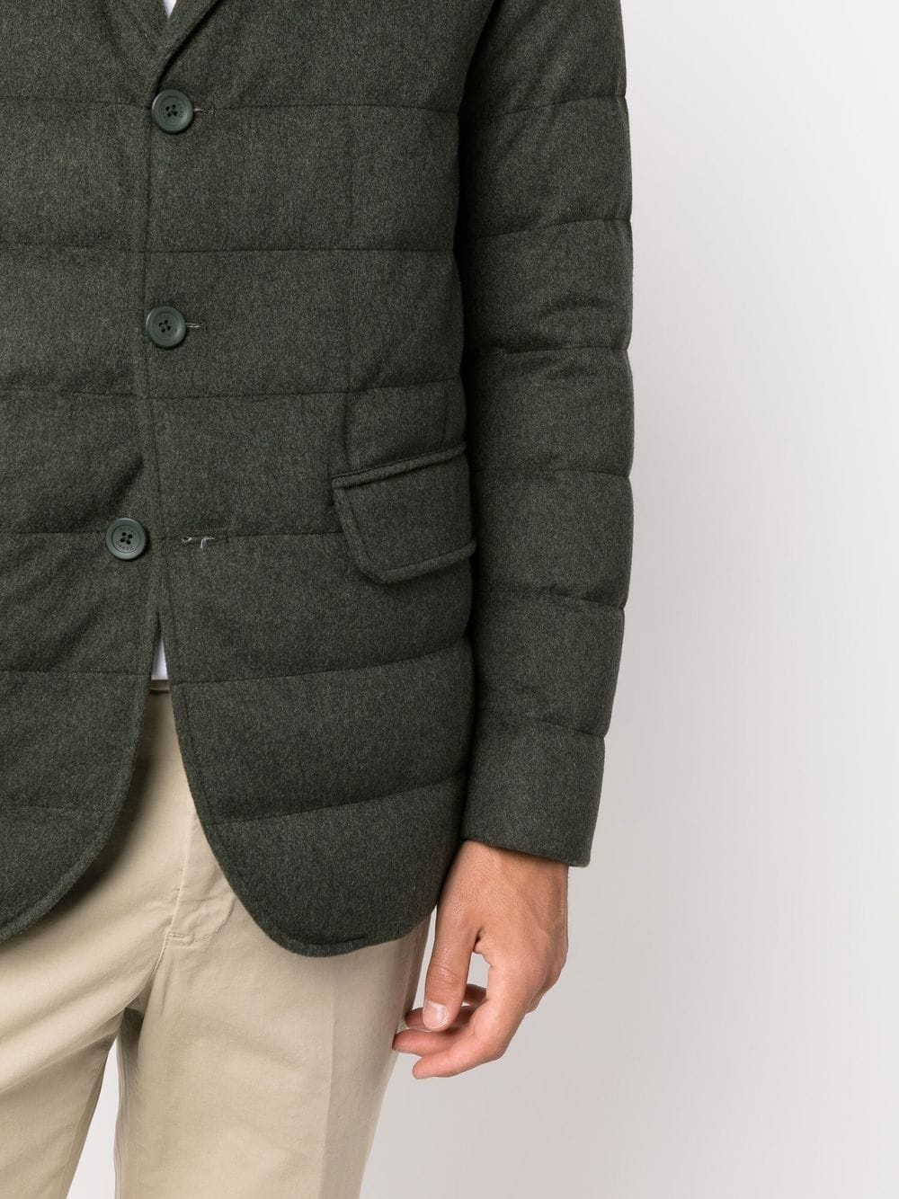 padded button-down jacket - 5